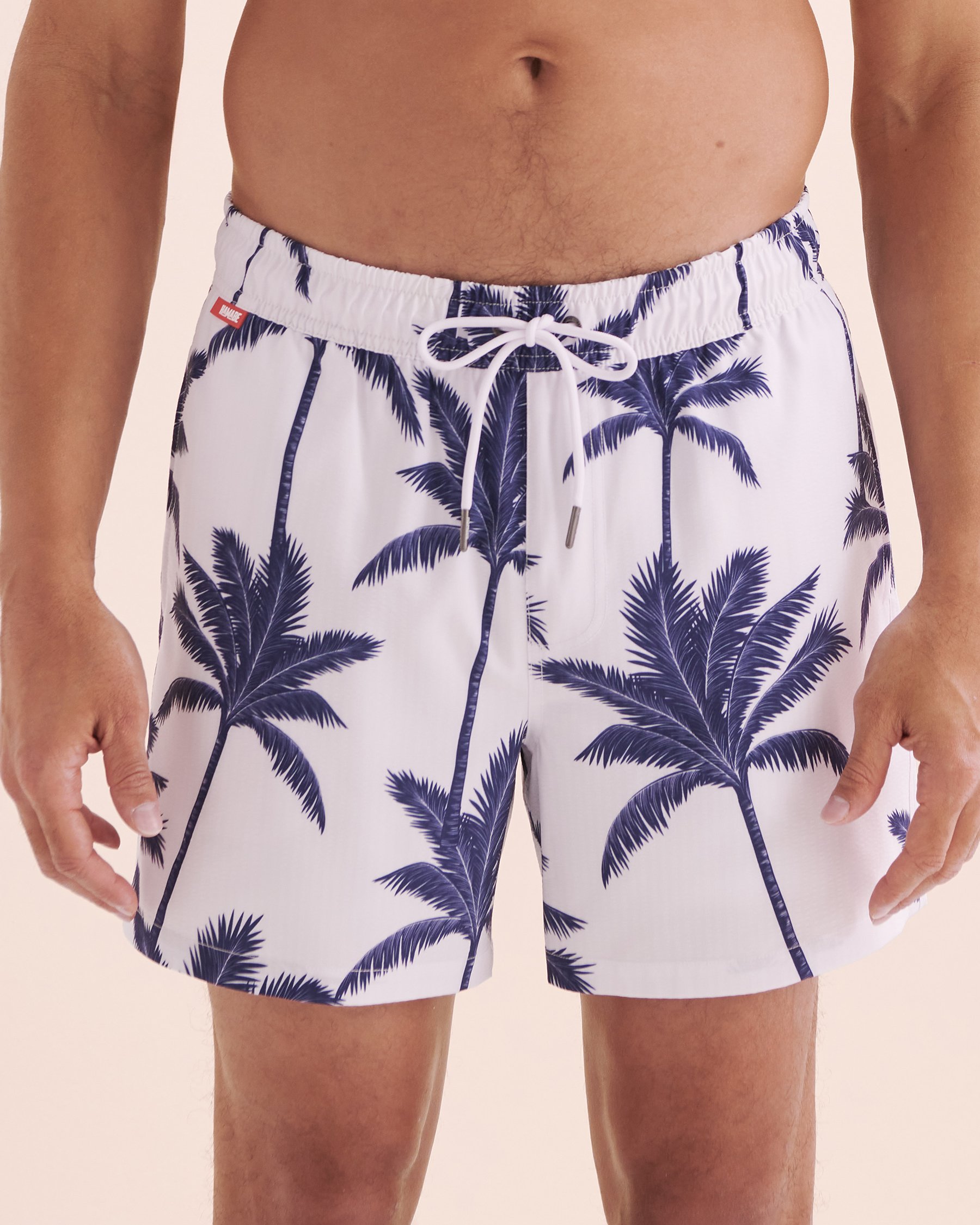 HAMABE Maillot volley seersucker avec longue doublure Blanc brillant 03100050 - View4