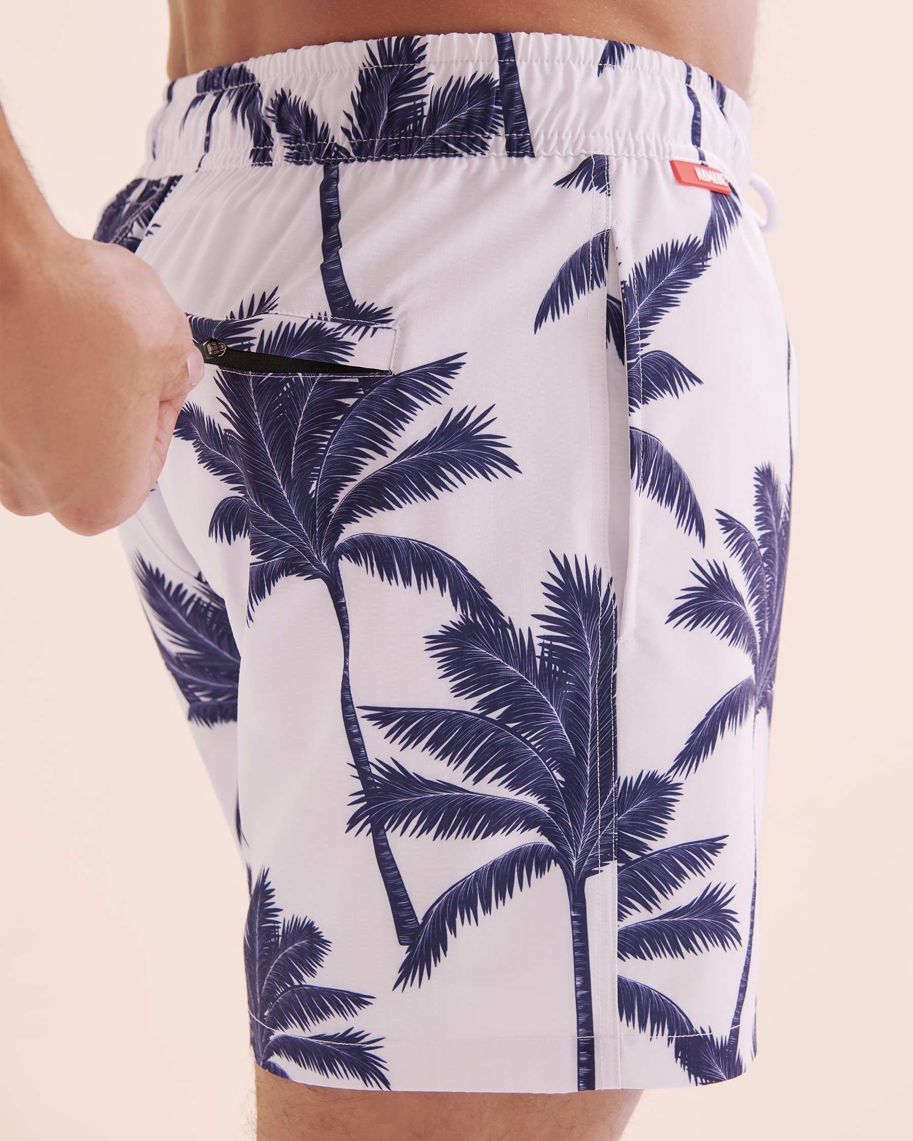 HAMABE Maillot volley seersucker avec longue doublure Blanc brillant 03100050 - View7