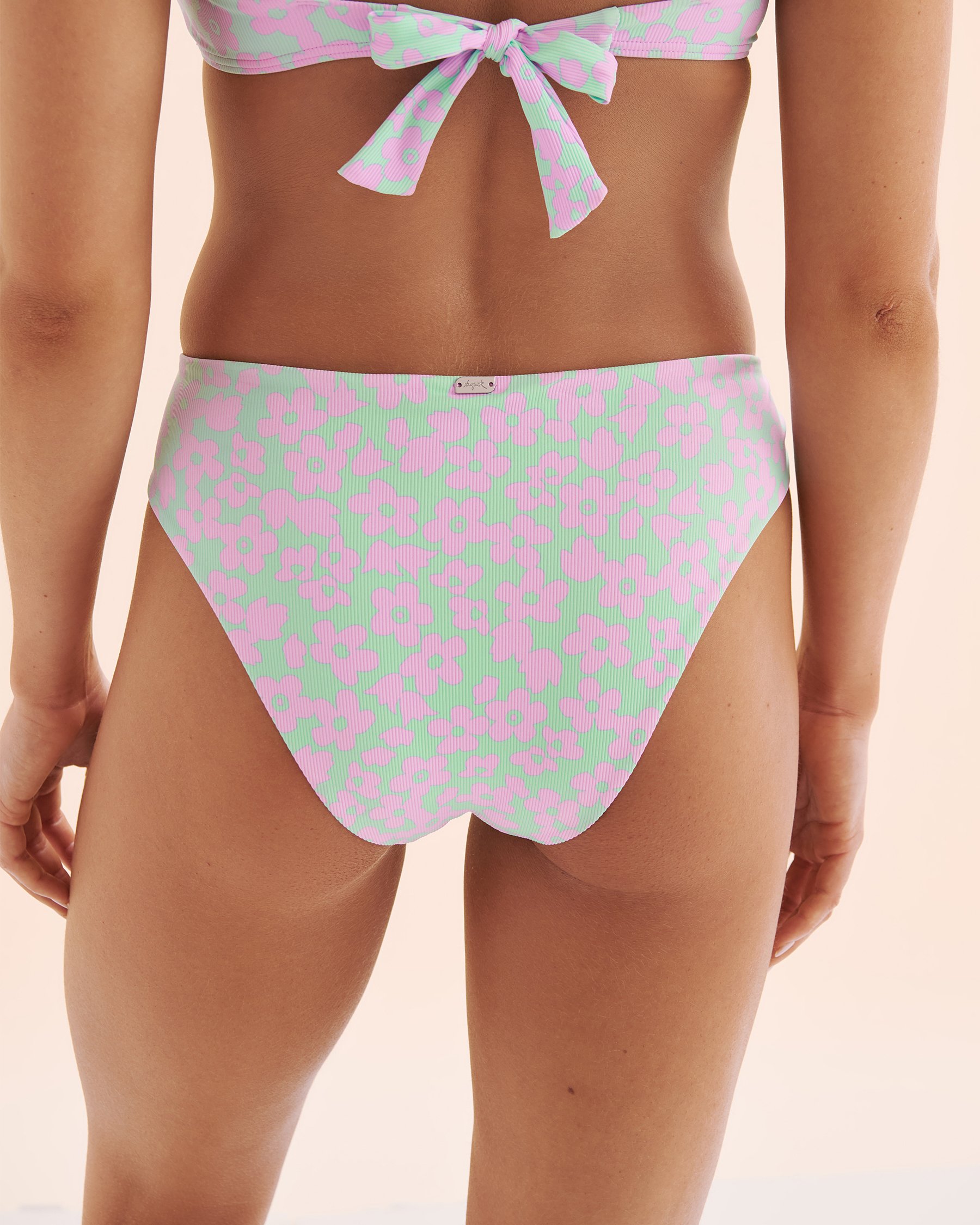 TROPIK Maui Ribbed Cheeky Bikini Bottom Blue and purple 01300429 - View6