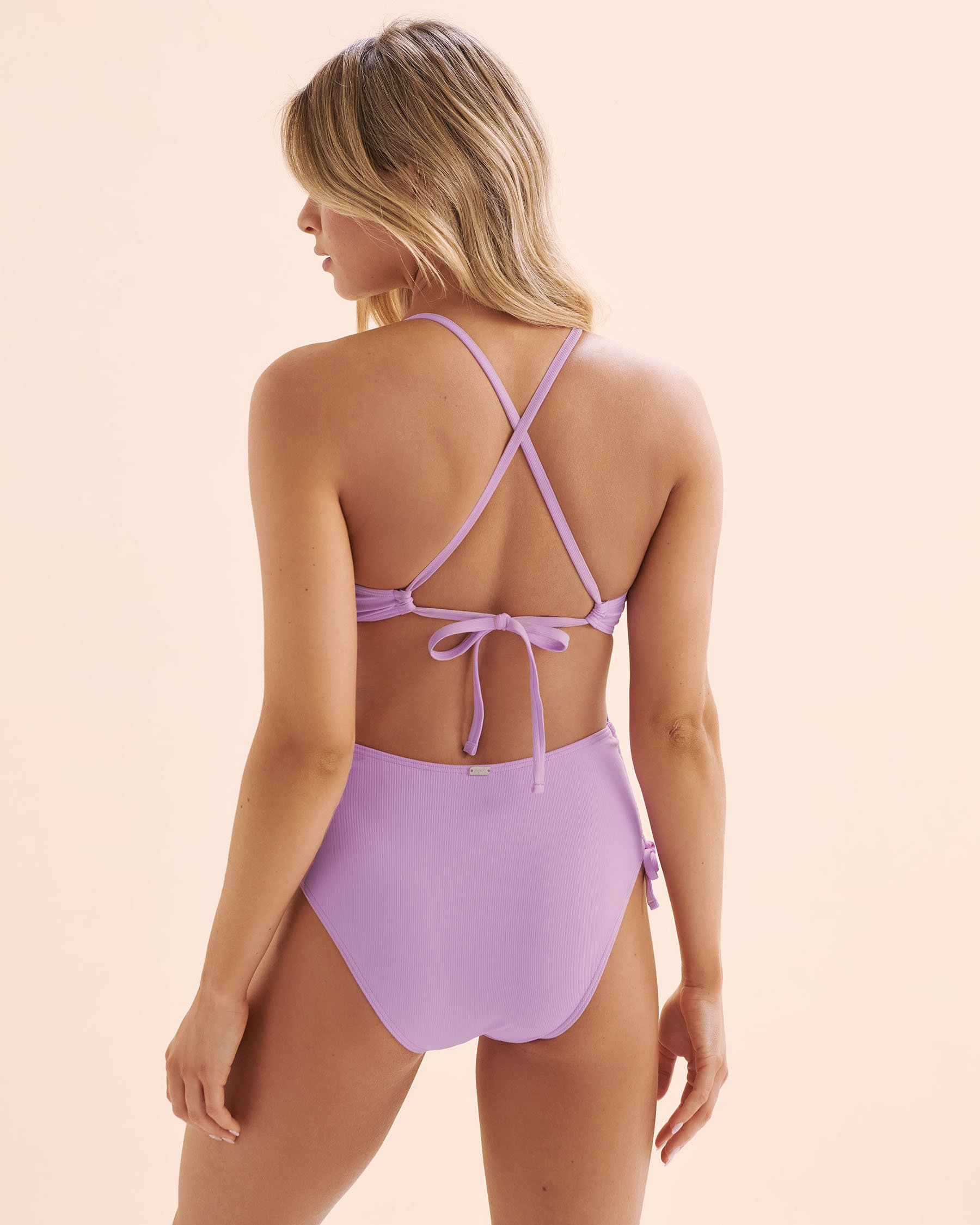 TROPIK Maui Ribbed One-Piece Swimsuit Orchid Bloom Purple 01400097 - View2
