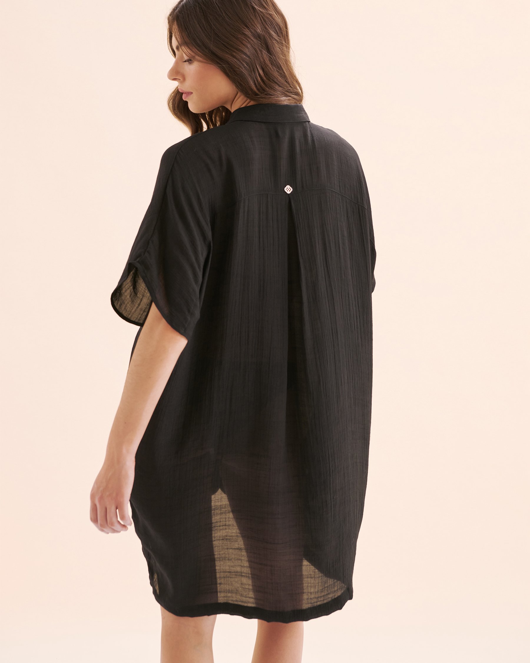 TURQUOISE COUTURE Voile Caftan Black 02100034 - View2