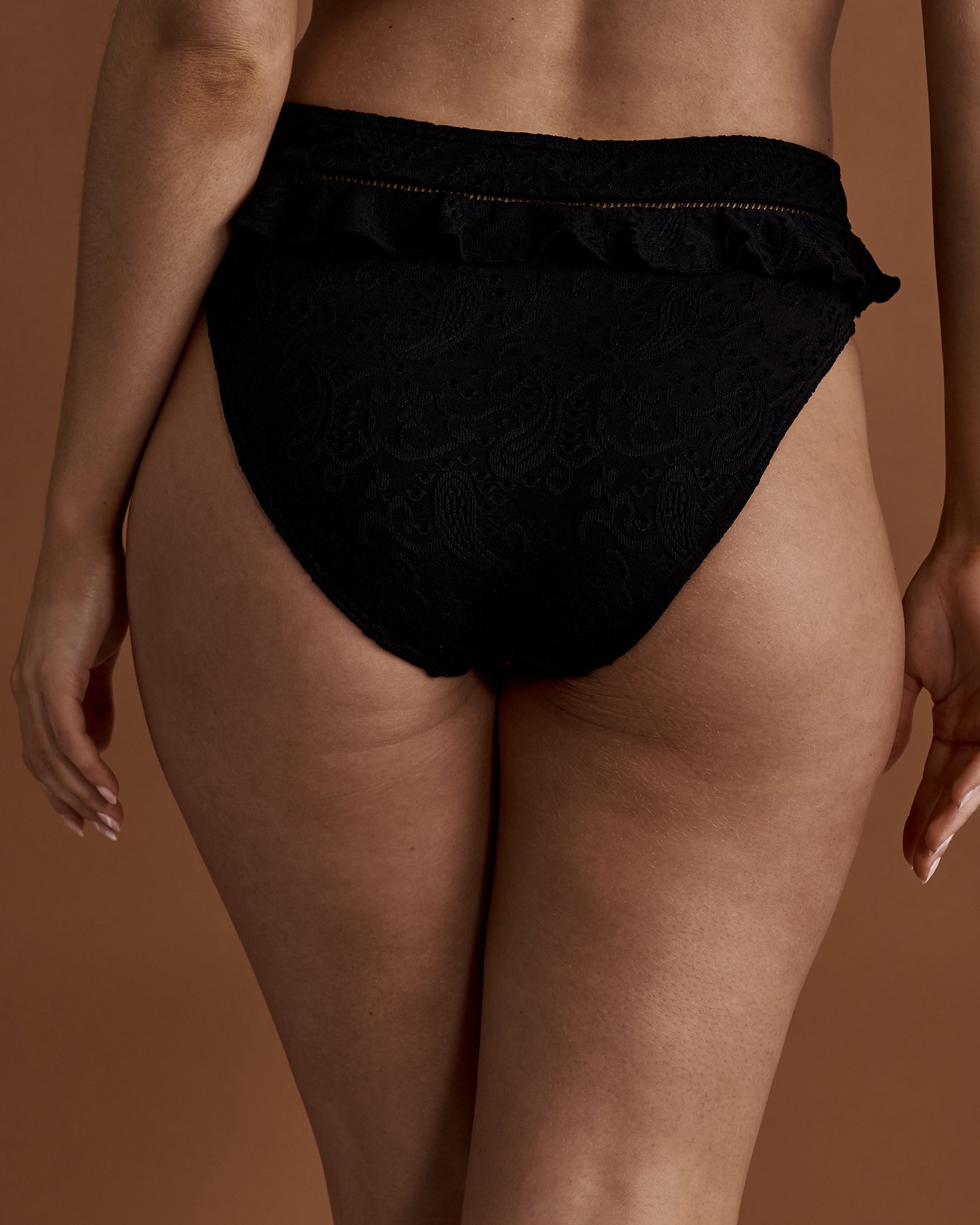BEACHLIFE BLACK EMBROIDERY High Waist Bikini Bottom Black embroidery 265218-966 - View2