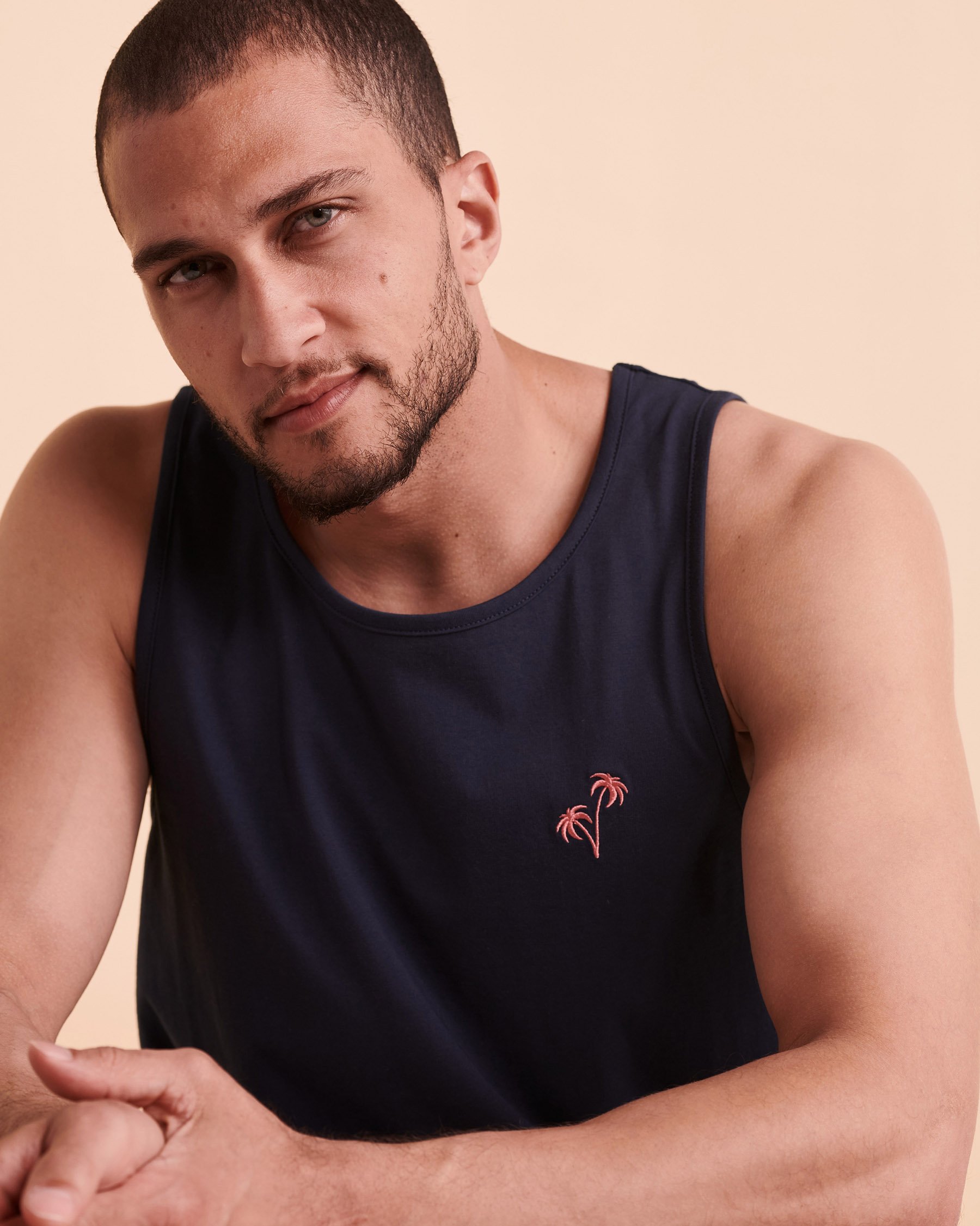 HAMABE Tank Top Blue 04100004 - View1