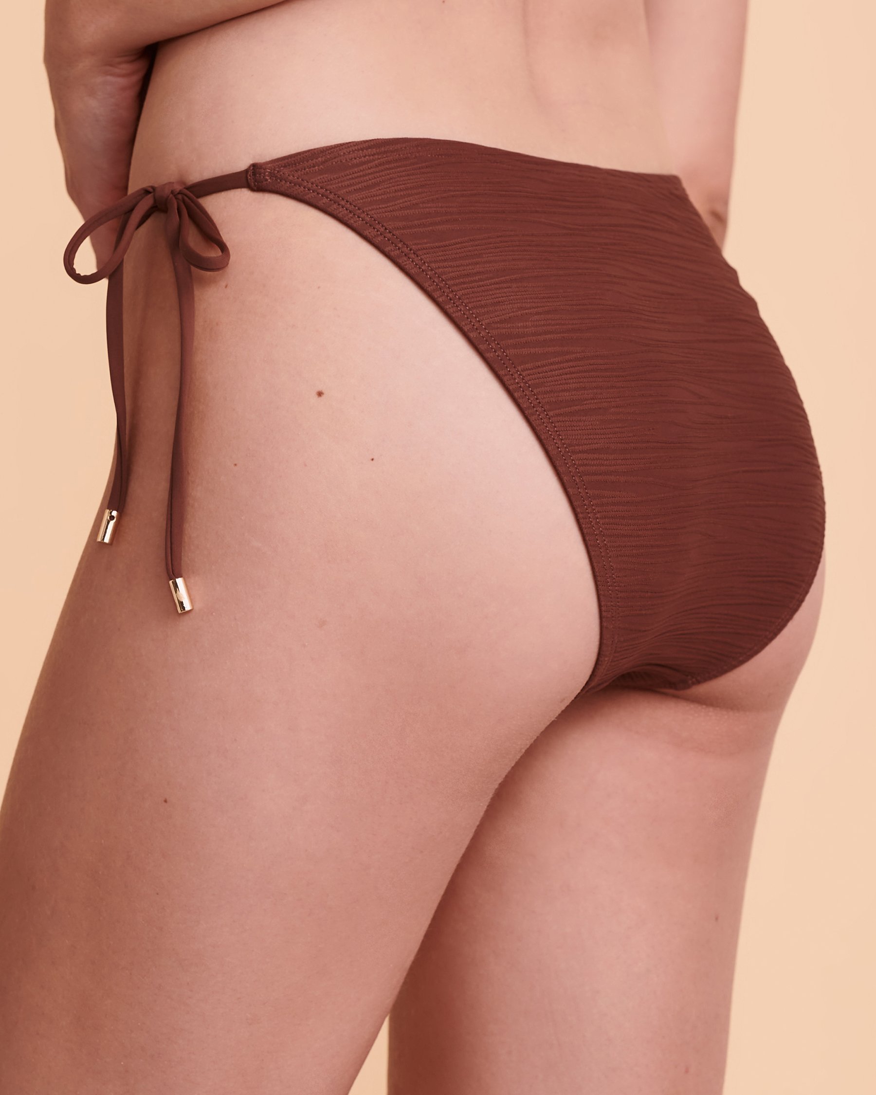 SANTEMARE TEXTURED Brazilian Bikini Bottom Brown 01300134 - View2