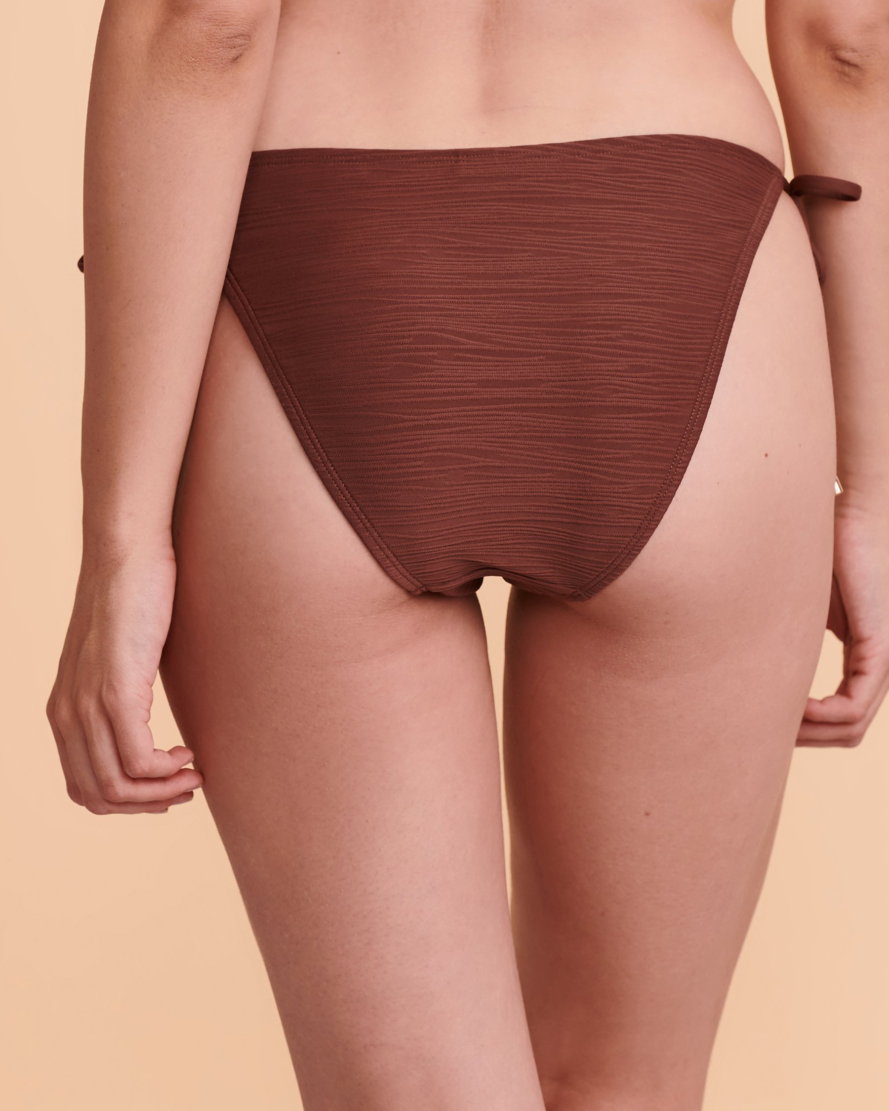SANTEMARE TEXTURED Brazilian Bikini Bottom Brown 01300134 - View3