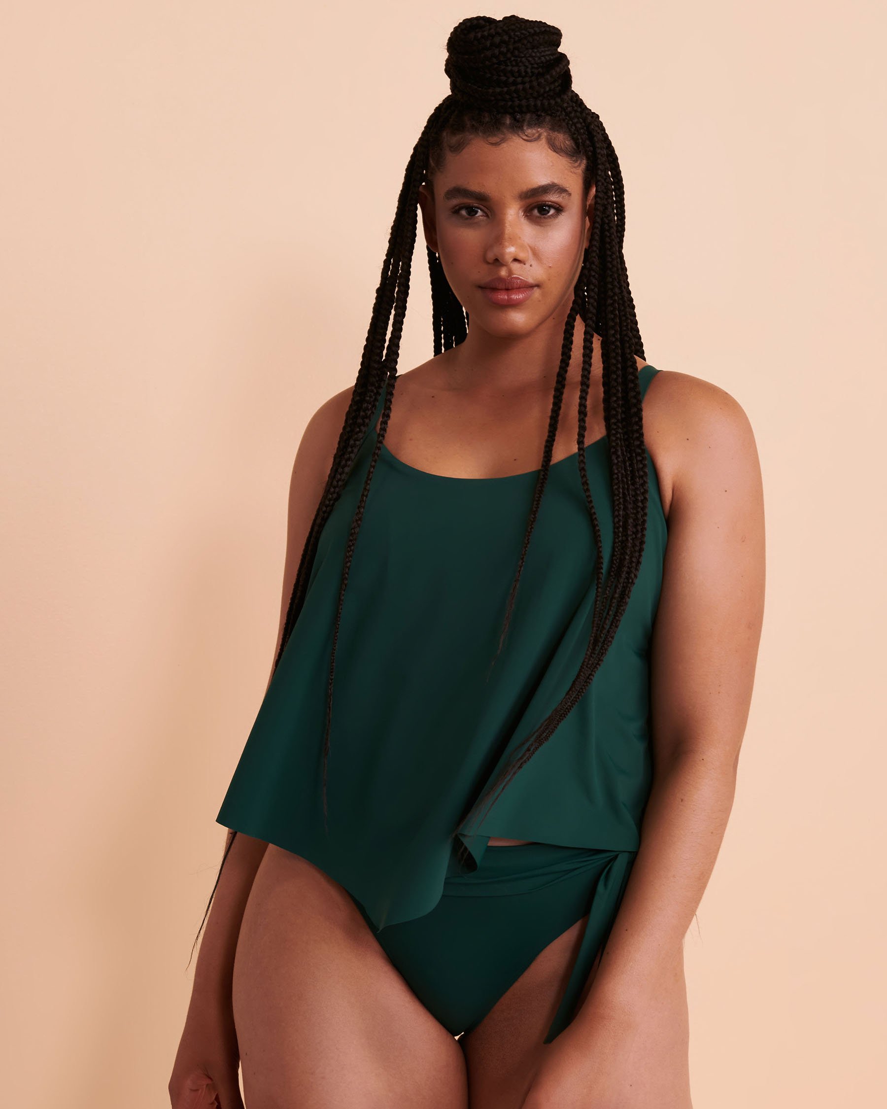 TURQUOISE COUTURE Haut tankini bonnet D RAIN FOREST Vert forêt 01200028 - Voir1