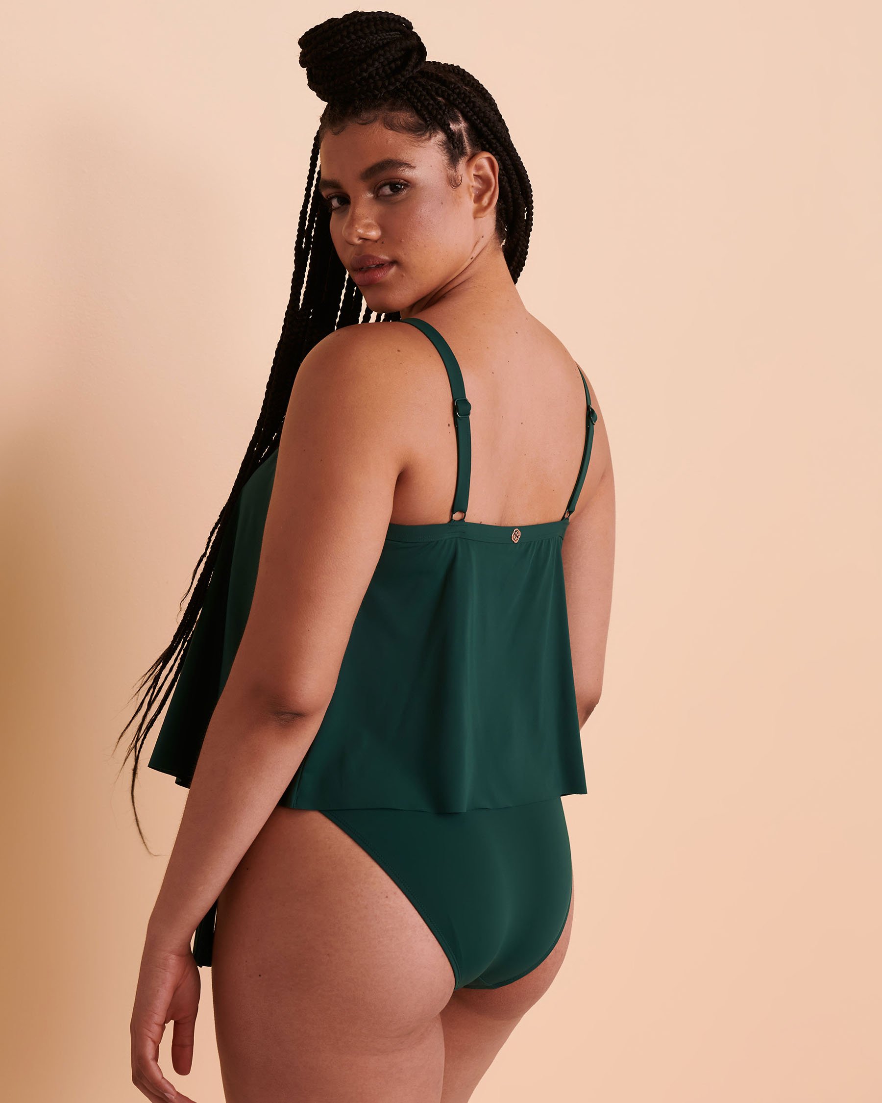 TURQUOISE COUTURE Haut tankini bonnet D RAIN FOREST Vert forêt 01200028 - Voir2