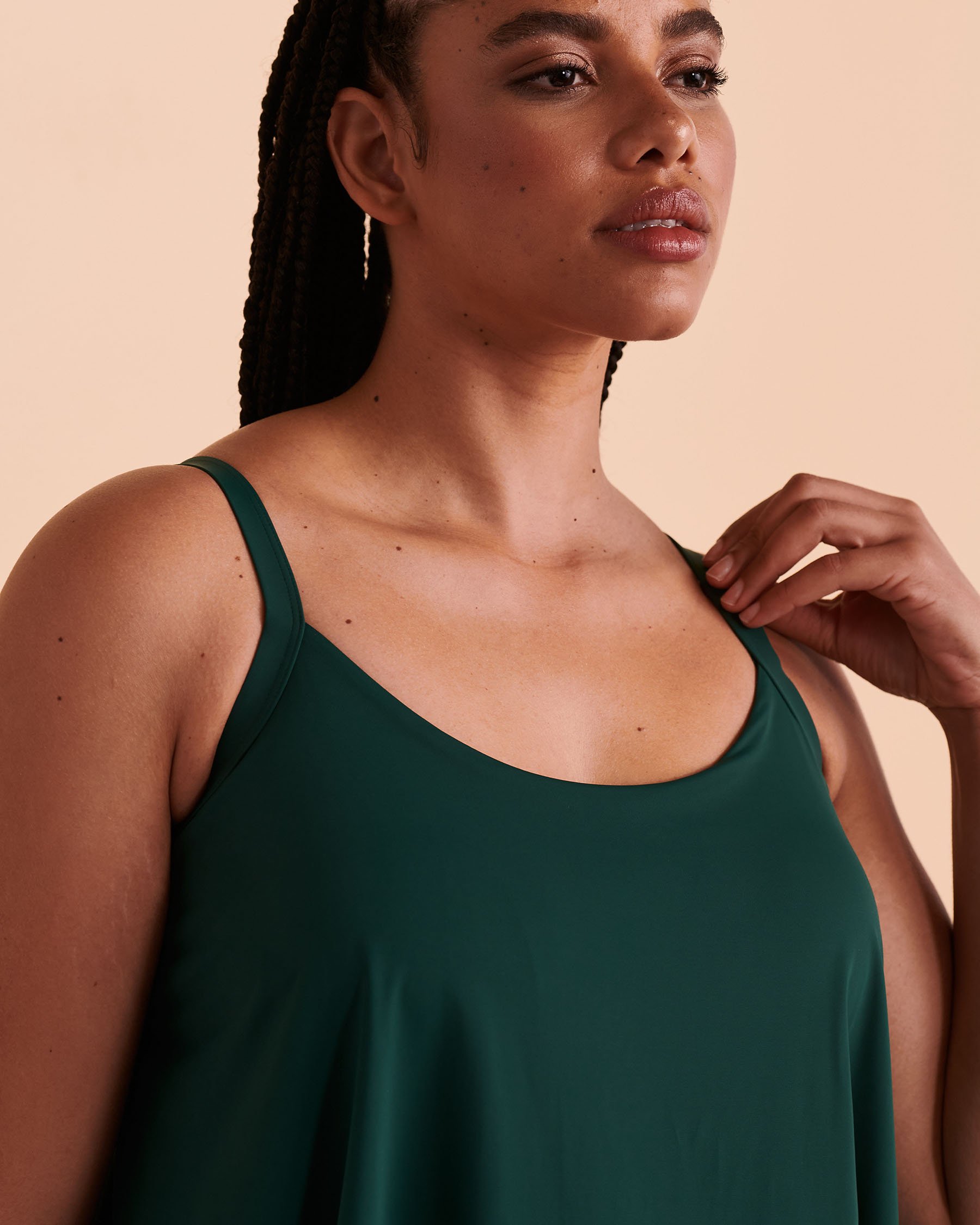 TURQUOISE COUTURE Haut tankini bonnet D RAIN FOREST Vert forêt 01200028 - Voir3