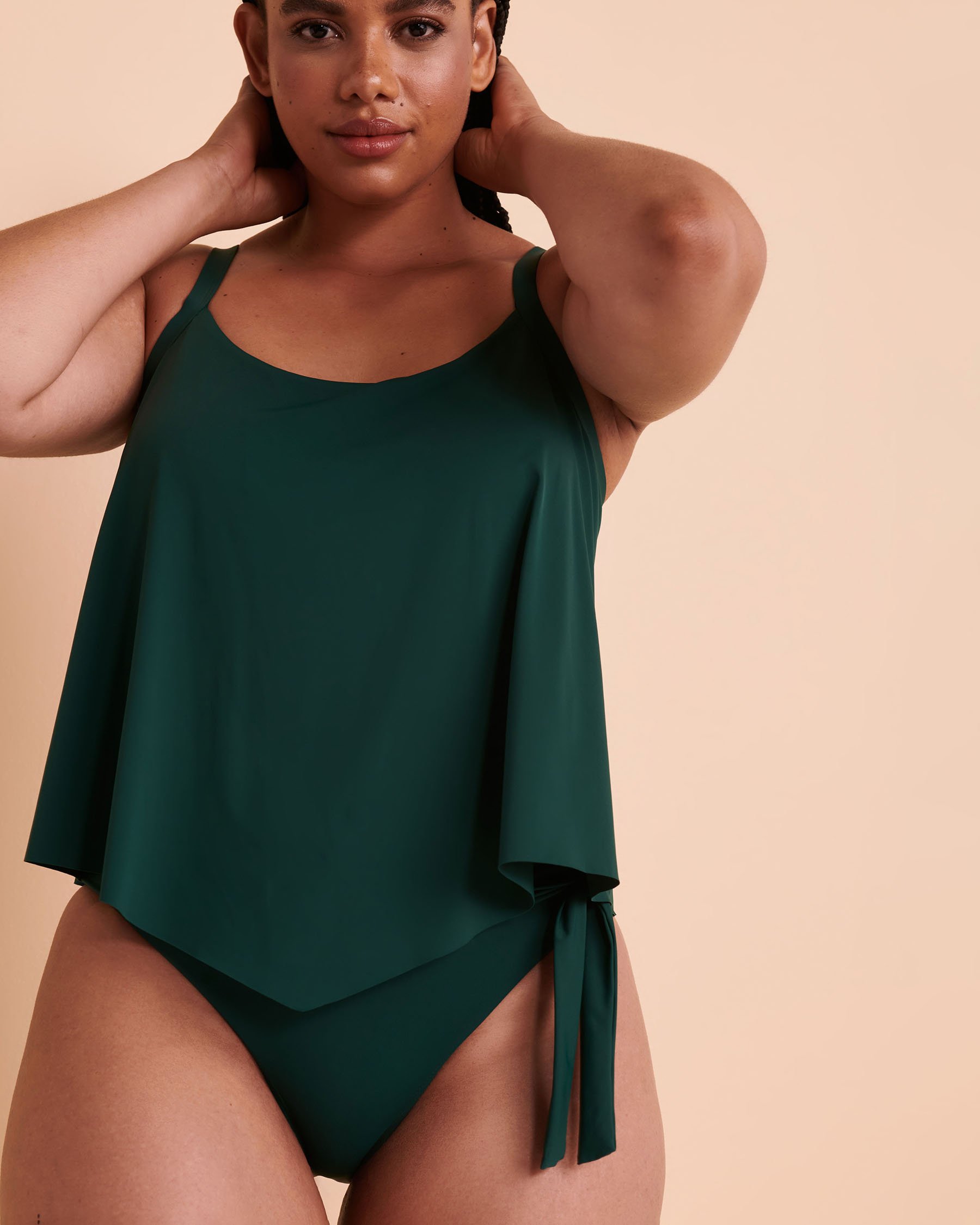 TURQUOISE COUTURE Haut tankini bonnet D RAIN FOREST Vert forêt 01200028 - Voir4