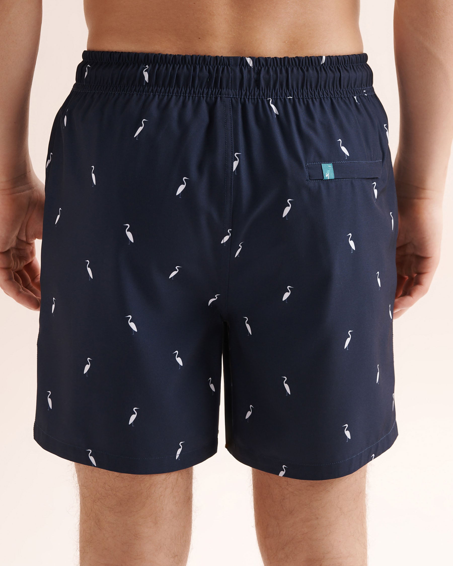 SHORELINE SEVEN Maillot volley 6'' avec doublure de compression motif d'oiseaux Bleu marin 03100086 - View2