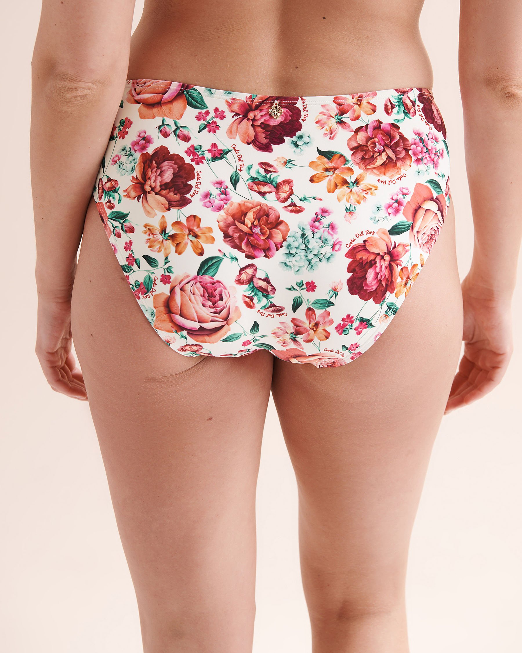 COSTA DEL REY Floral Belted Mid-Rise Bikini Bottom White 01300623 - View4