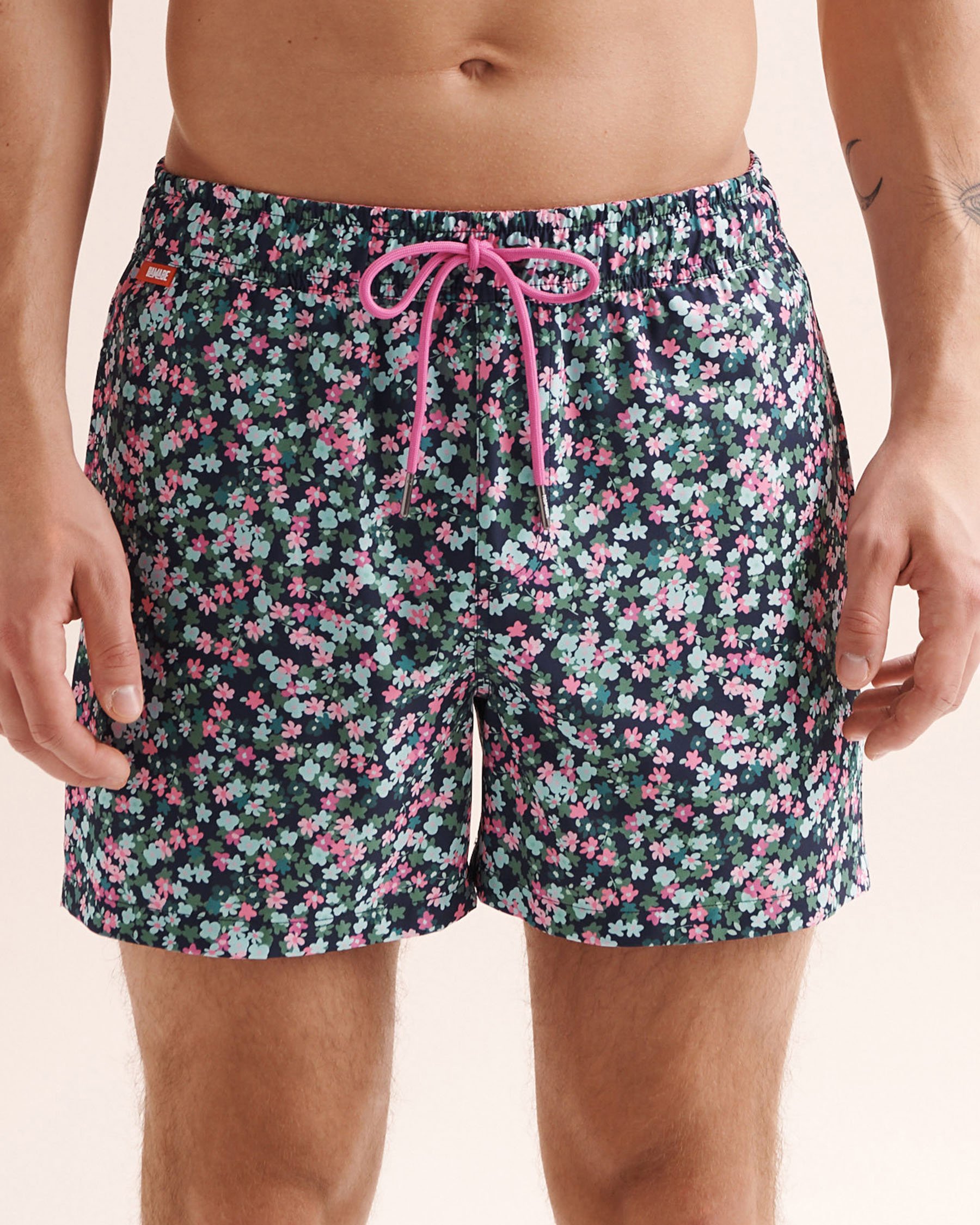 HAMABE Maillot volley 4.5'' avec doublure confort floral Noir 03100083 - View4