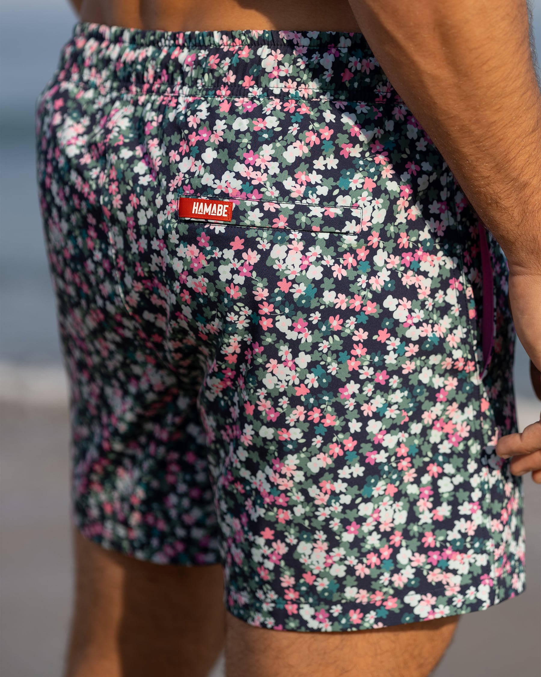 HAMABE Maillot volley 4.5'' avec doublure confort floral Noir 03100083 - View2