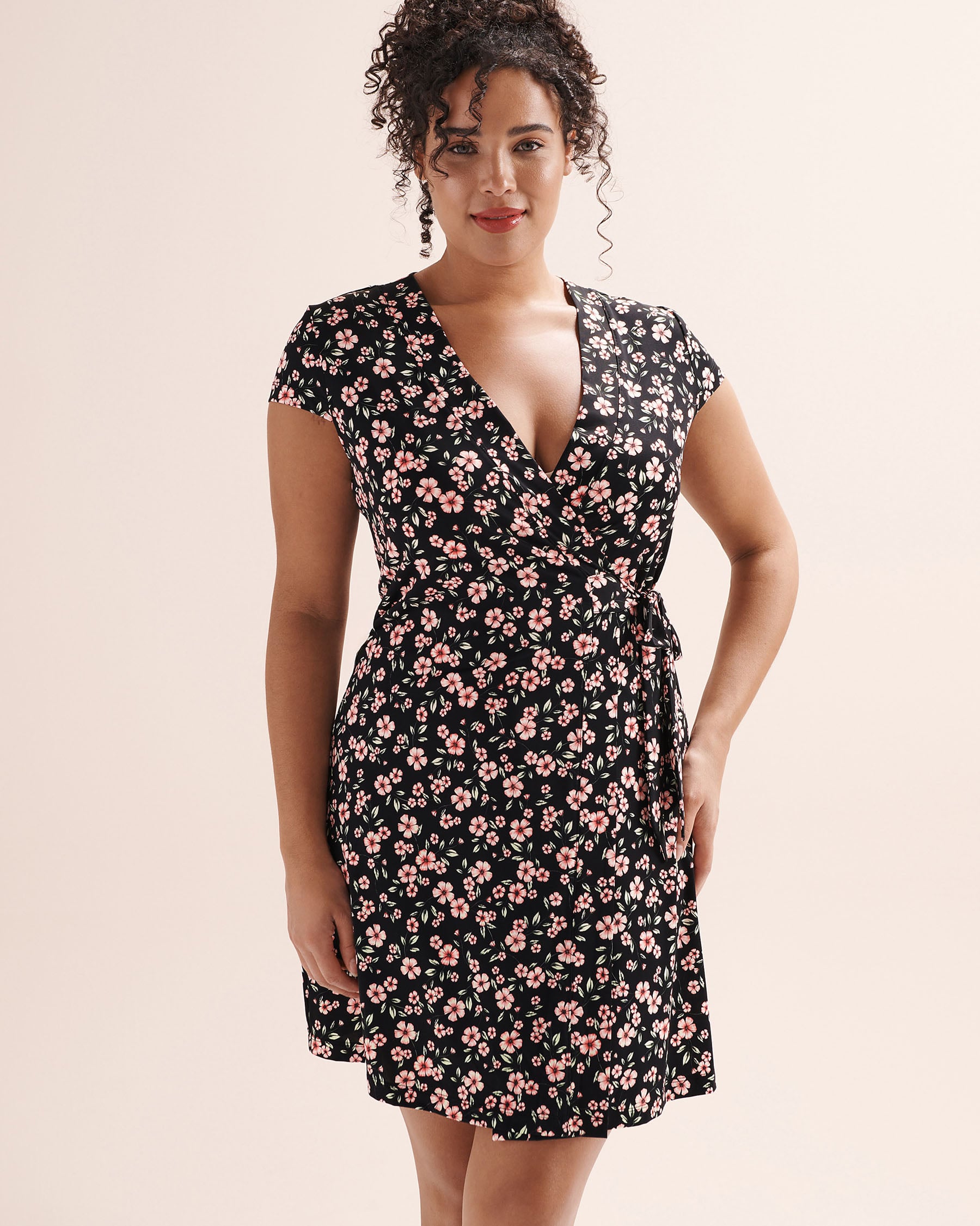 EAU DE SEA Floral Crossover Short Dress Black 02300202 - View5