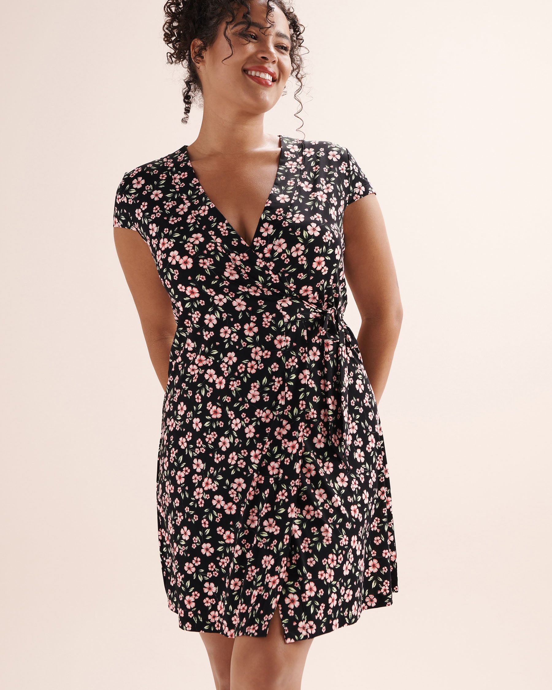 EAU DE SEA Floral Crossover Short Dress Black 02300202 - View8