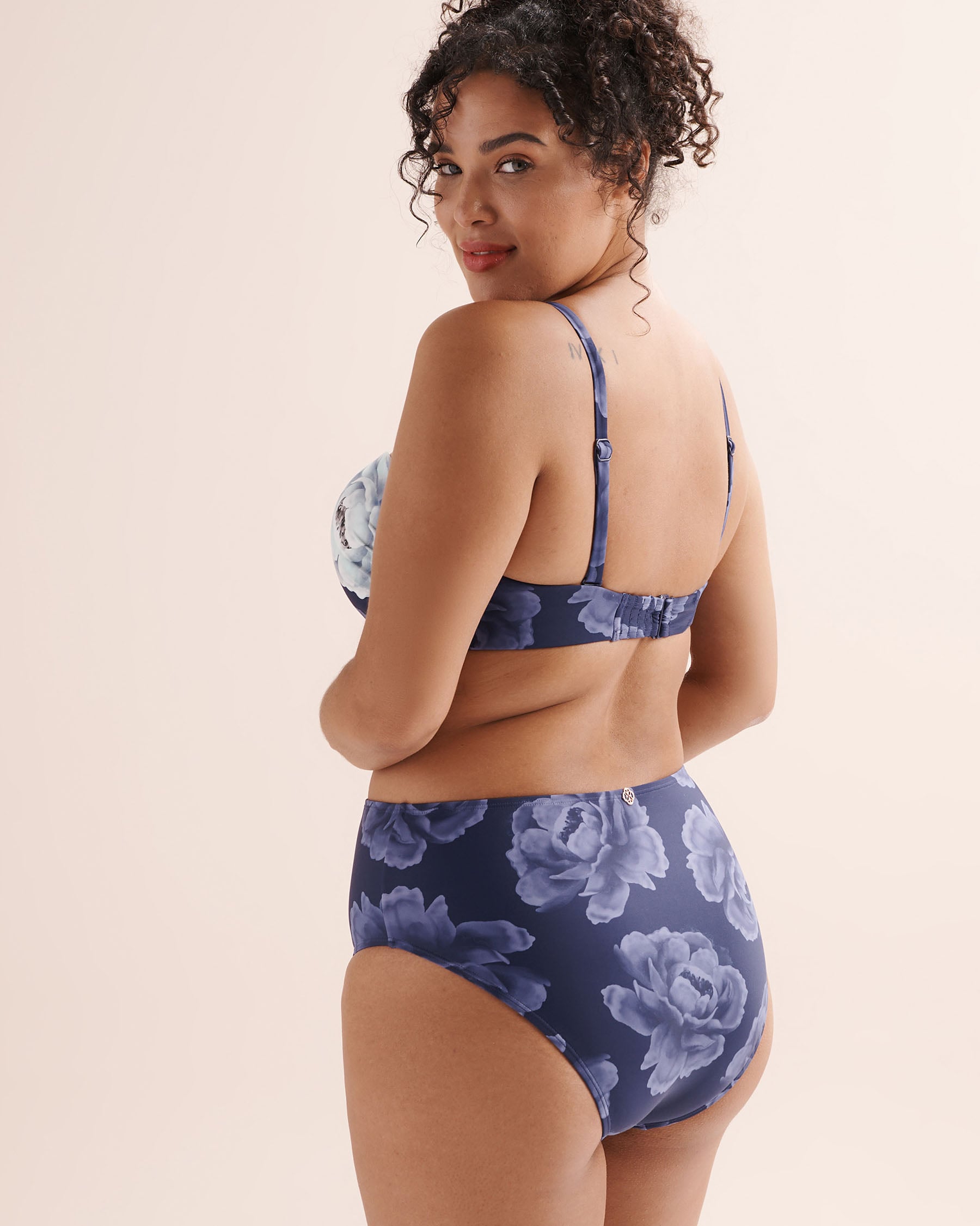 TURQUOISE COUTURE Floral D Cup Bandeau Bikini Top Blue 01200147 - View3