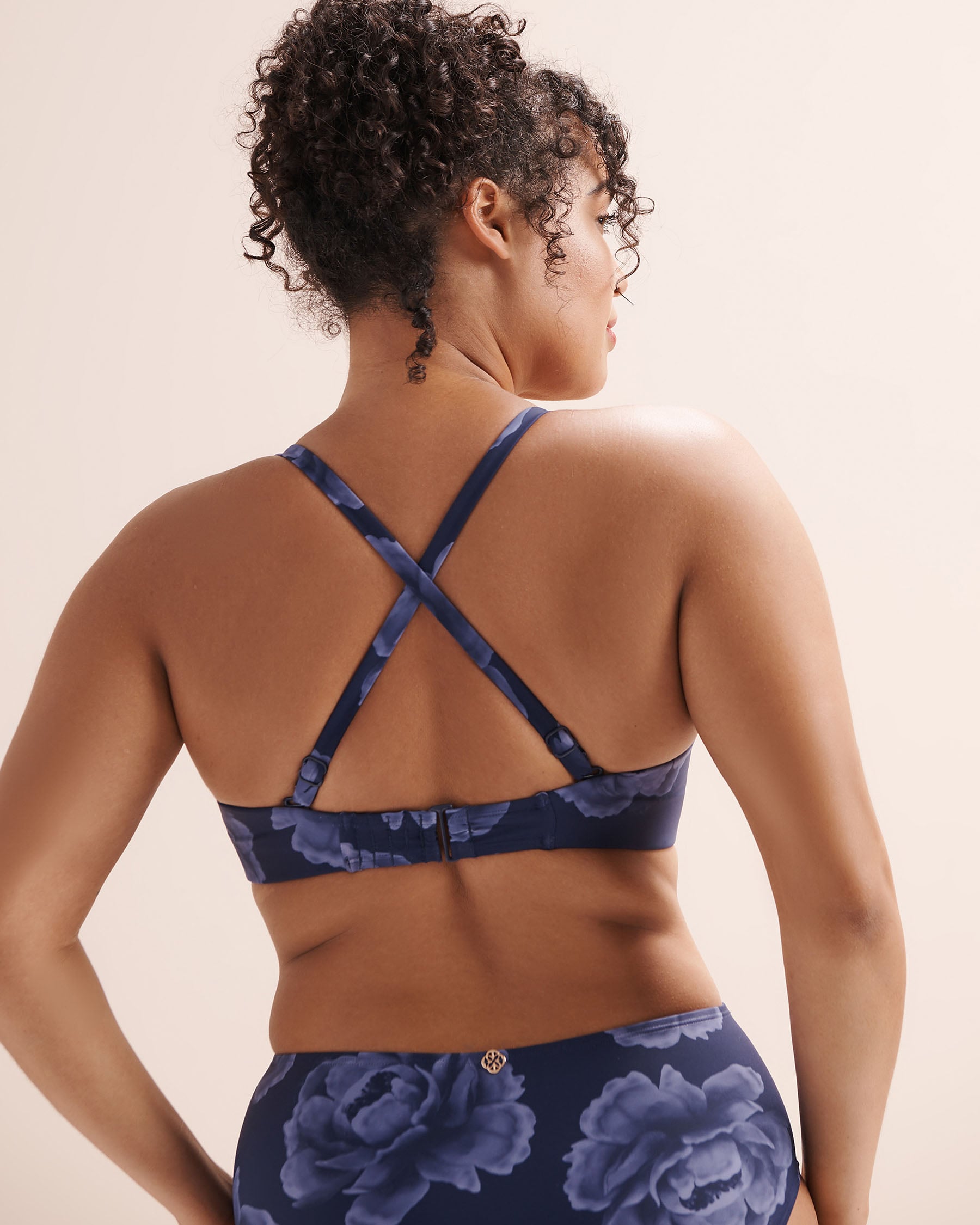 TURQUOISE COUTURE Floral D Cup Bandeau Bikini Top Blue 01200147 - View4