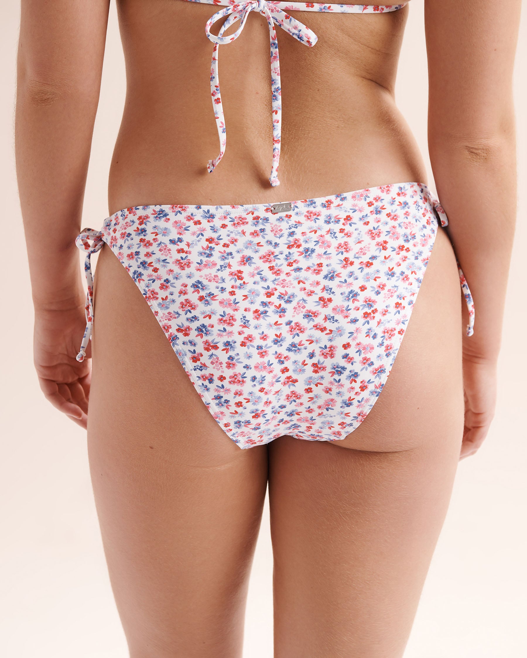 TROPIK Bas de bikini taille basse brésilien à nouer floral Blanc 01300617 - View8