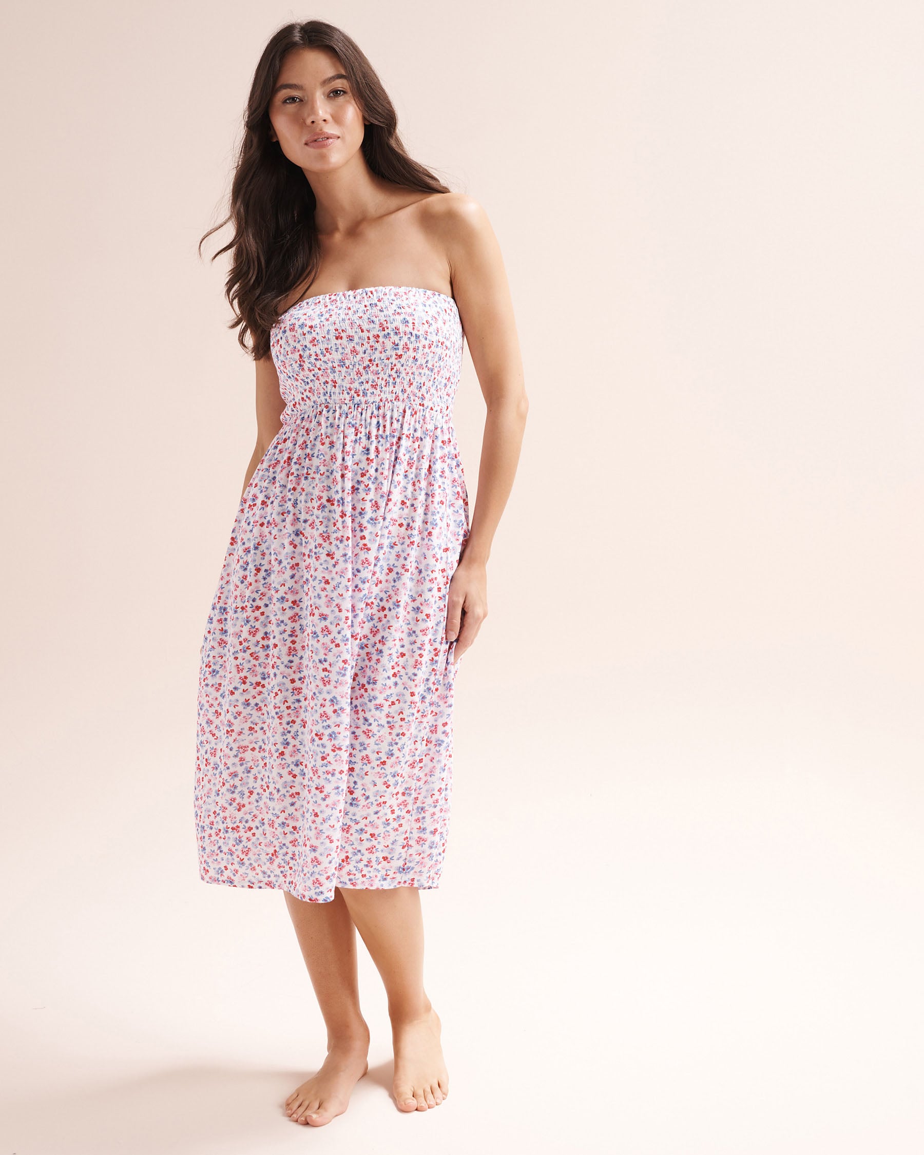 TROPIK Jupe maxi multi-positions florale Blanc 02200124 - View5