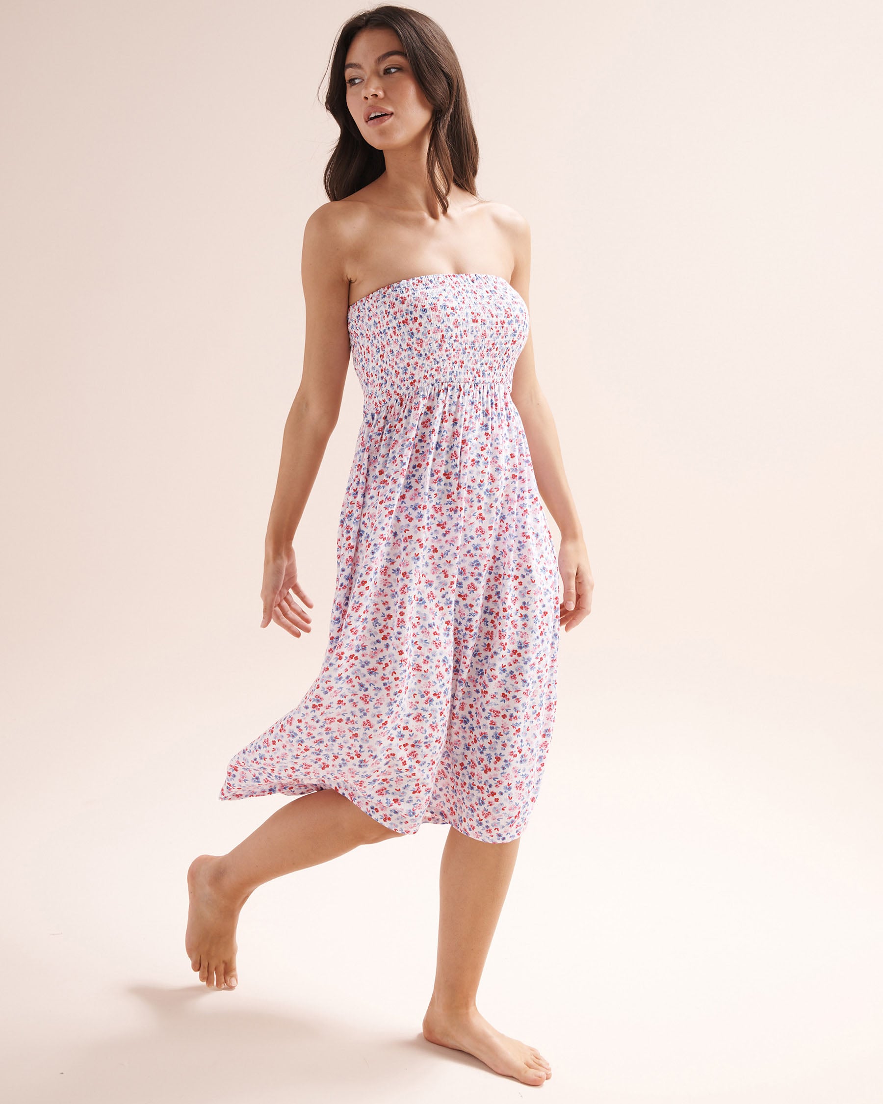 TROPIK Jupe maxi multi-positions florale Blanc 02200124 - View7