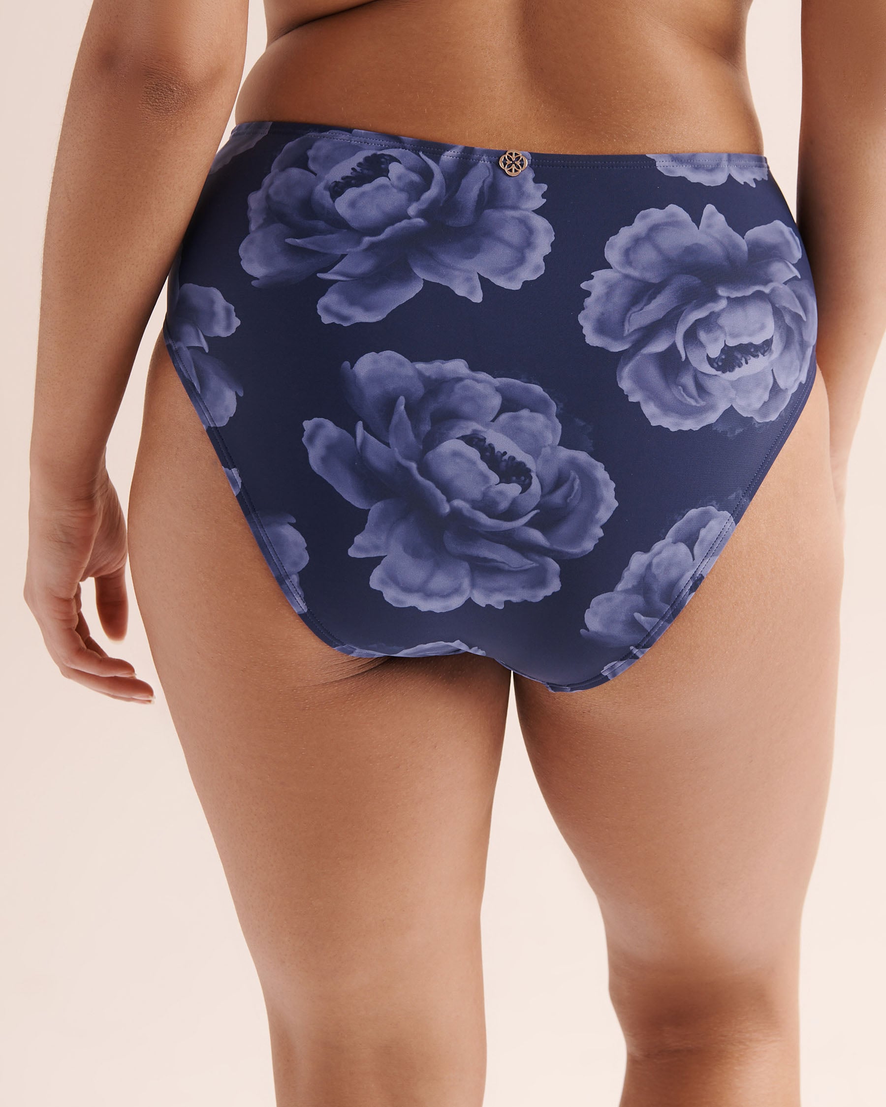 TURQUOISE COUTURE Floral Tummy Control High-Rise Brazilian Bikini Bottom Blue 01300629 - View2