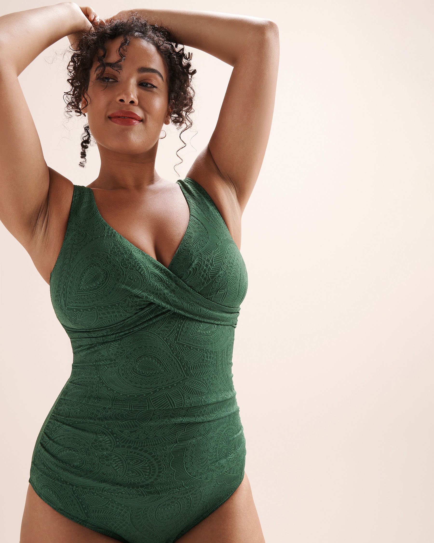 ARTESANDS La Traviata Delacroix D-G Cup One-Piece Swimsuit Forest Green AT1720LT - View4
