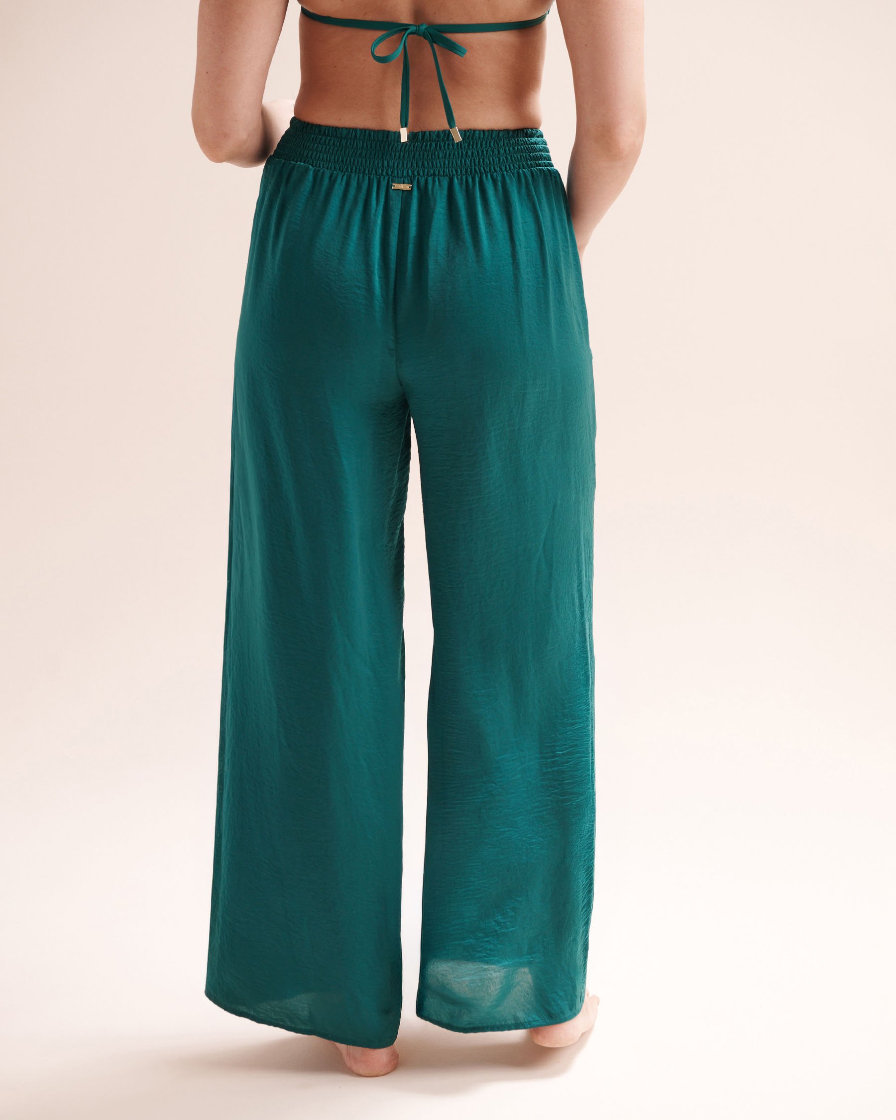 SANTEMARE Satin Pants Green 02200123 - View5