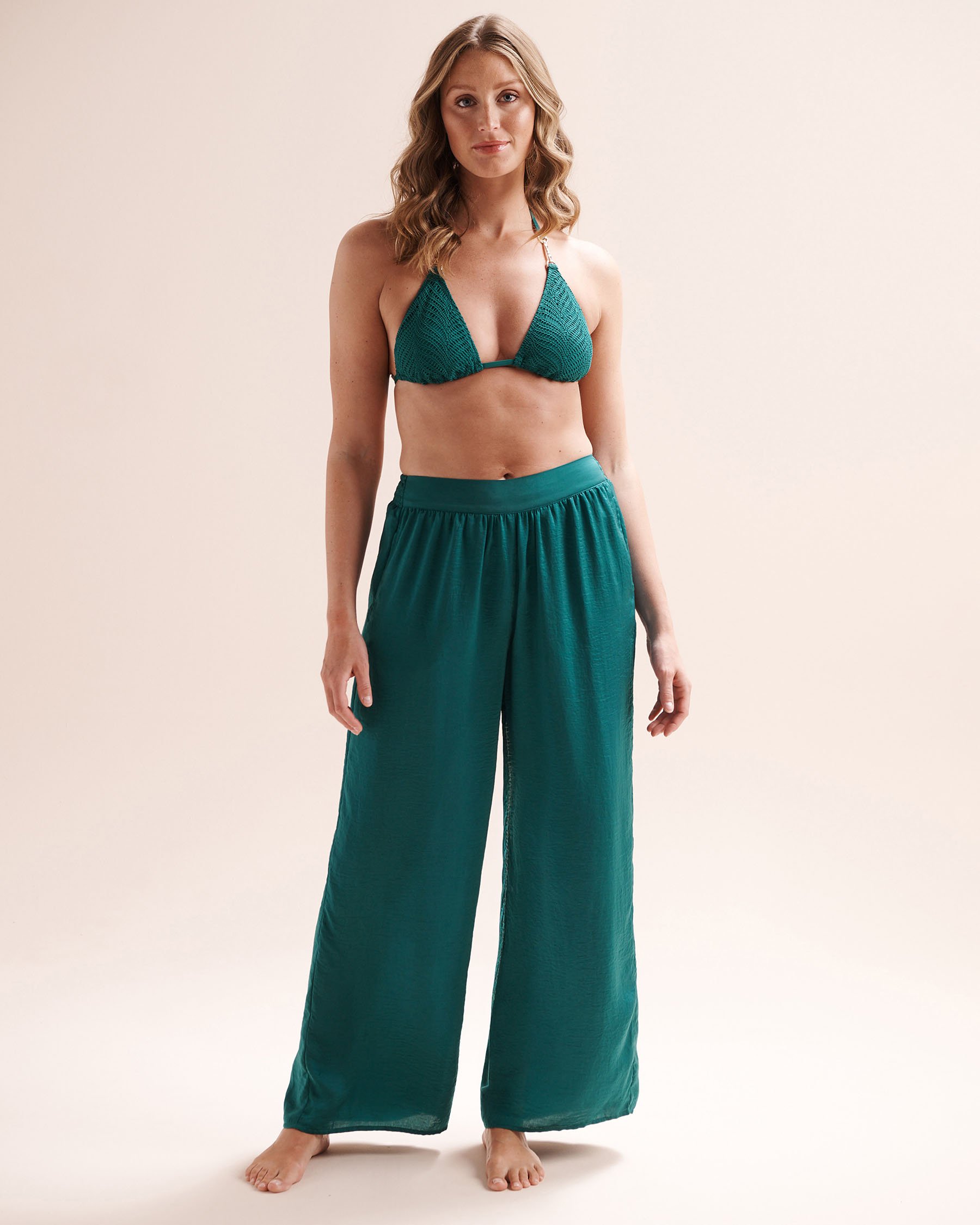 SANTEMARE Satin Pants Green 02200123 - View6