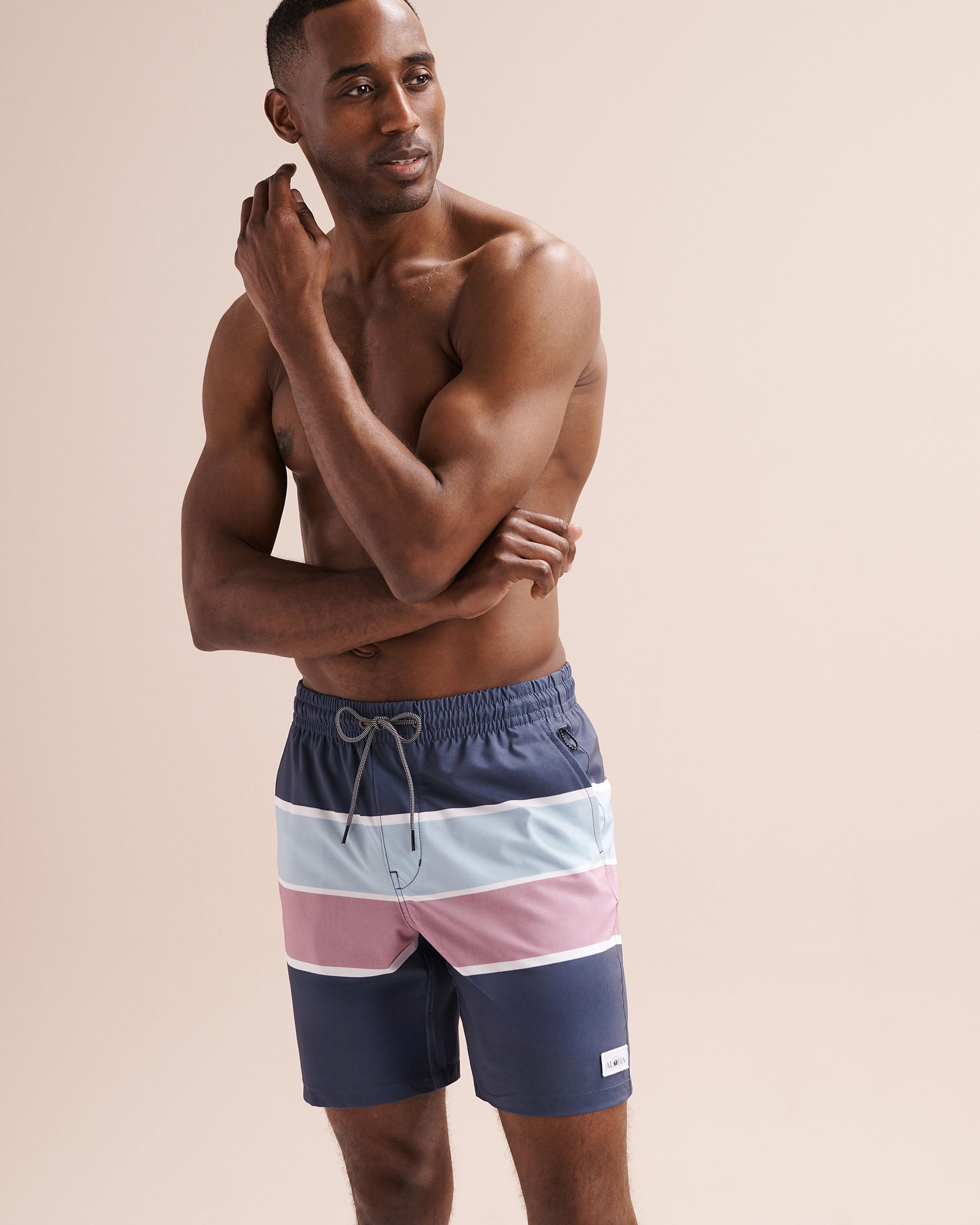 LUCKY ALOHA Maillot volley rétro 18'' avec filet Bleu RET1021 - Voir4