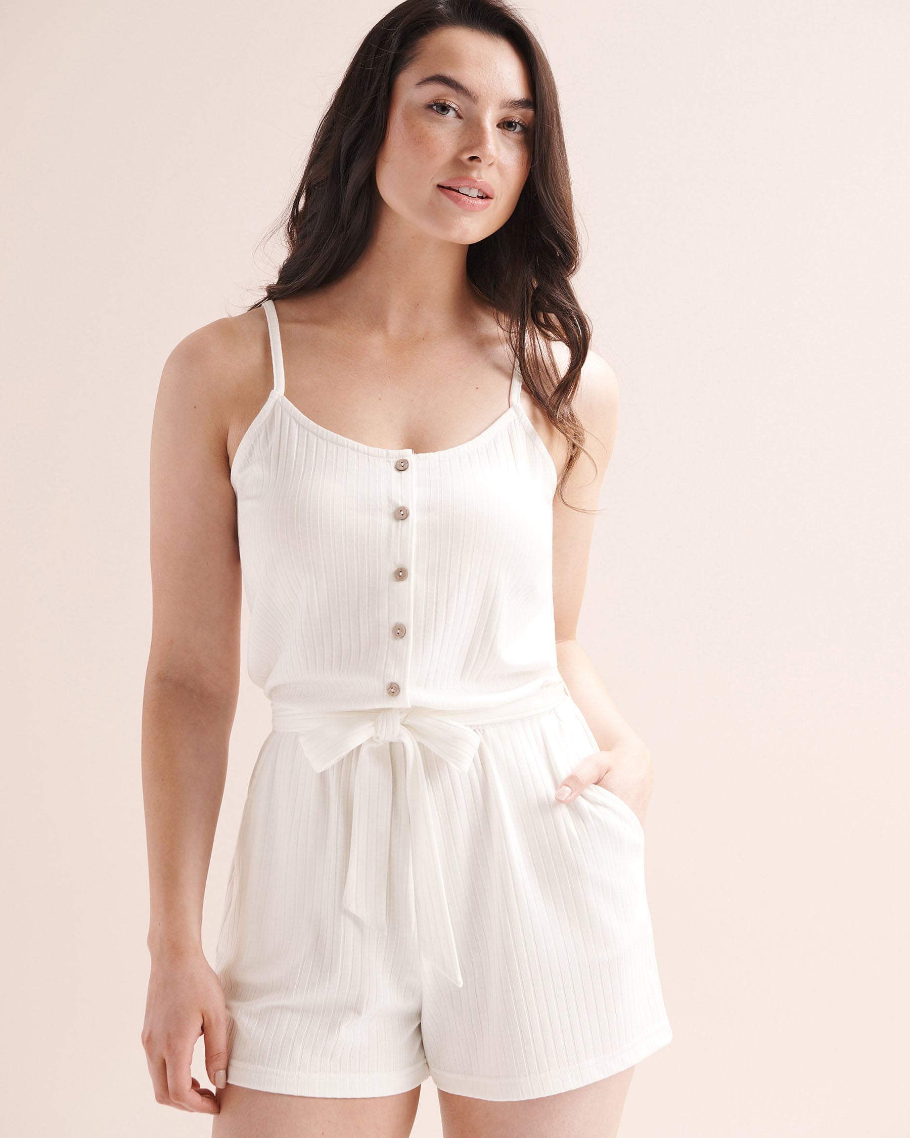 TROPIK Ribbed Romper White 02300205 - View1