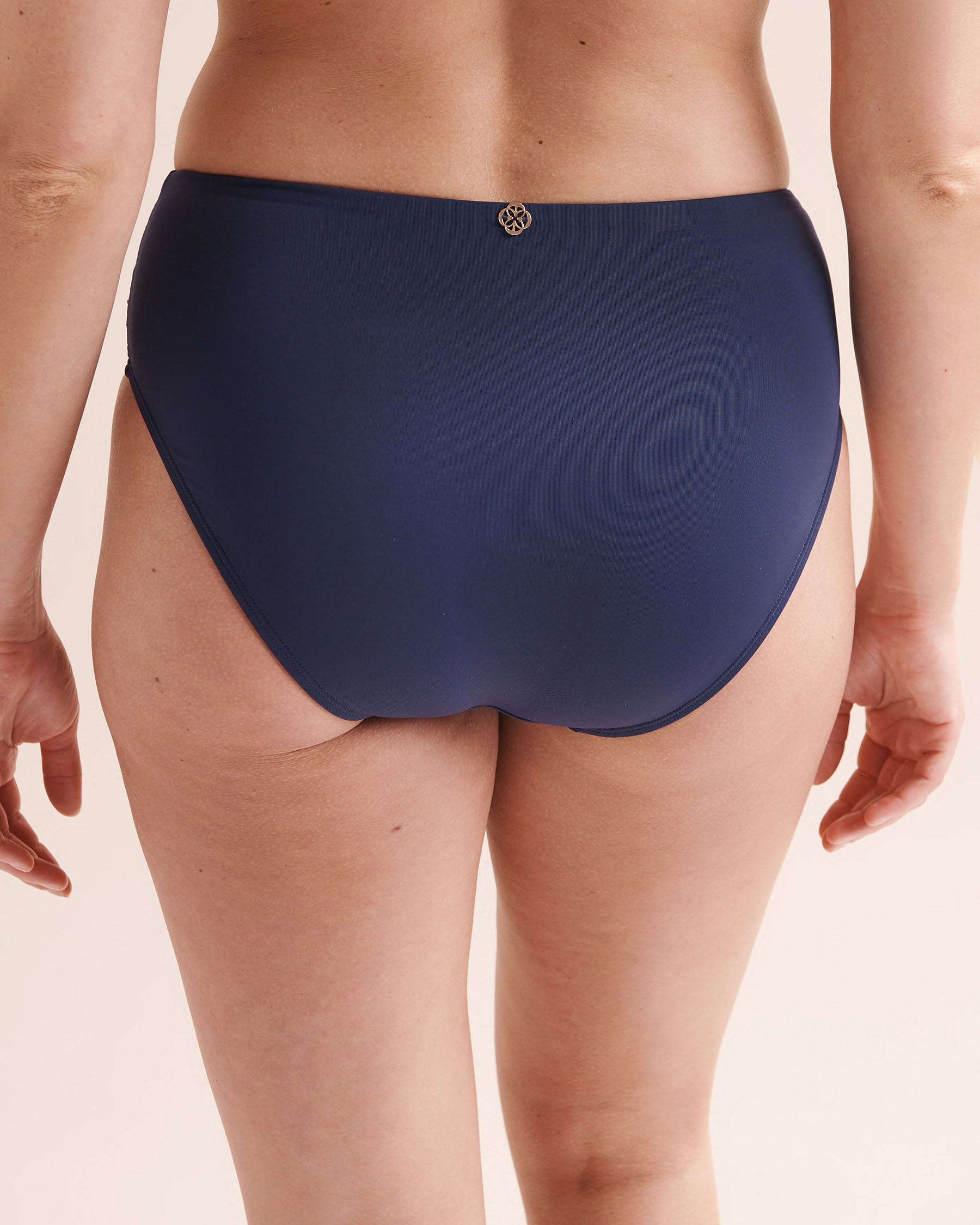 TURQUOISE COUTURE Shirred Tummy Control Mid-Rise Bikini Bottom Blue 01300630 - View2