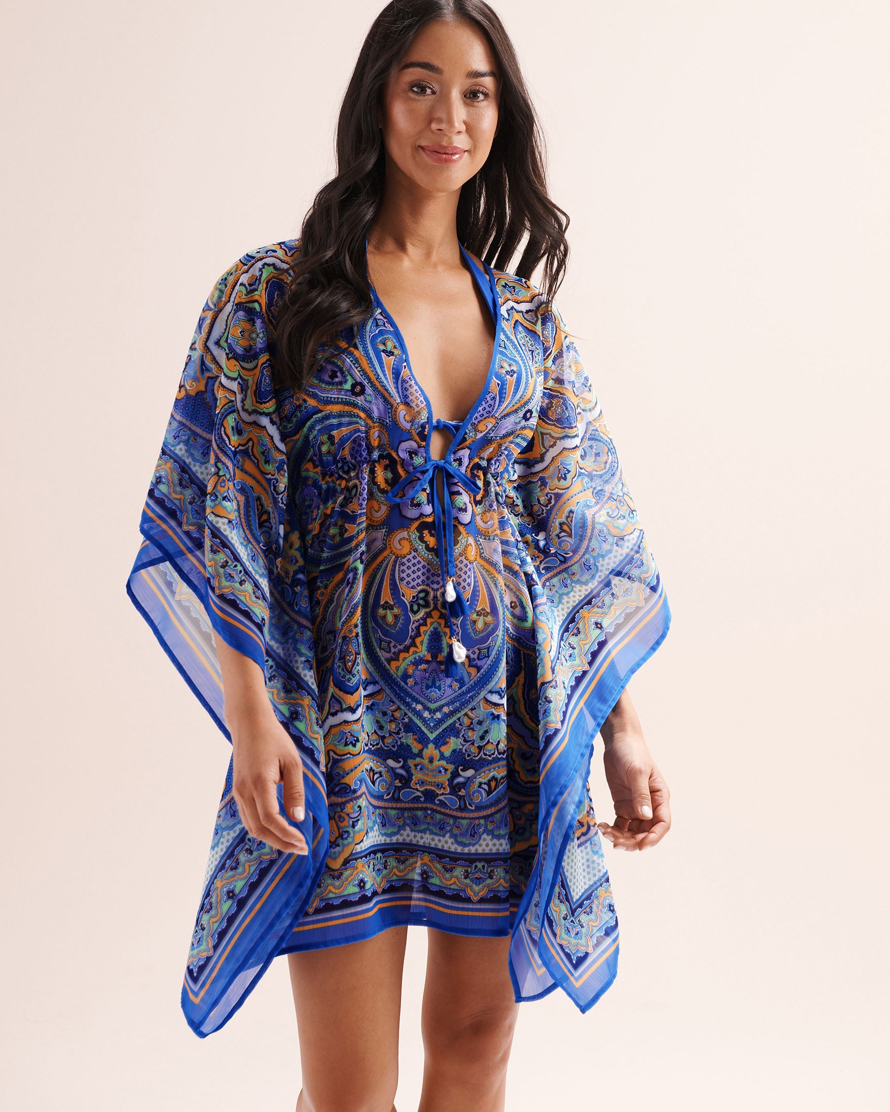 BLEU ROD BEATTIE Solea Paisley Caftan Blue RBSP27802 - View3