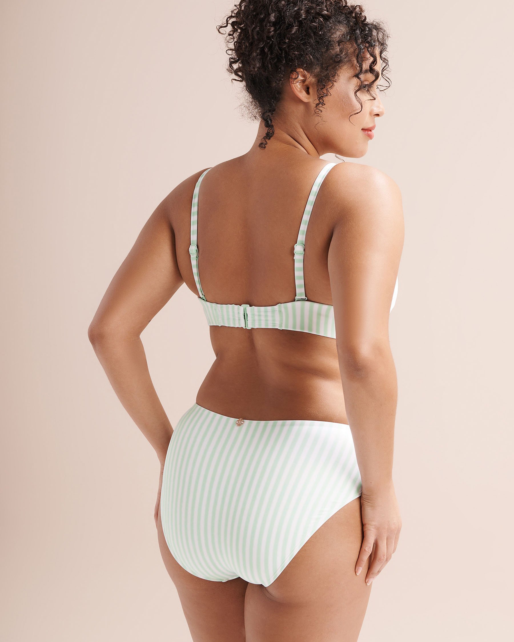 TURQUOISE COUTURE Striped D Cup Bandeau Bikini Top Blue 01200146 - View3