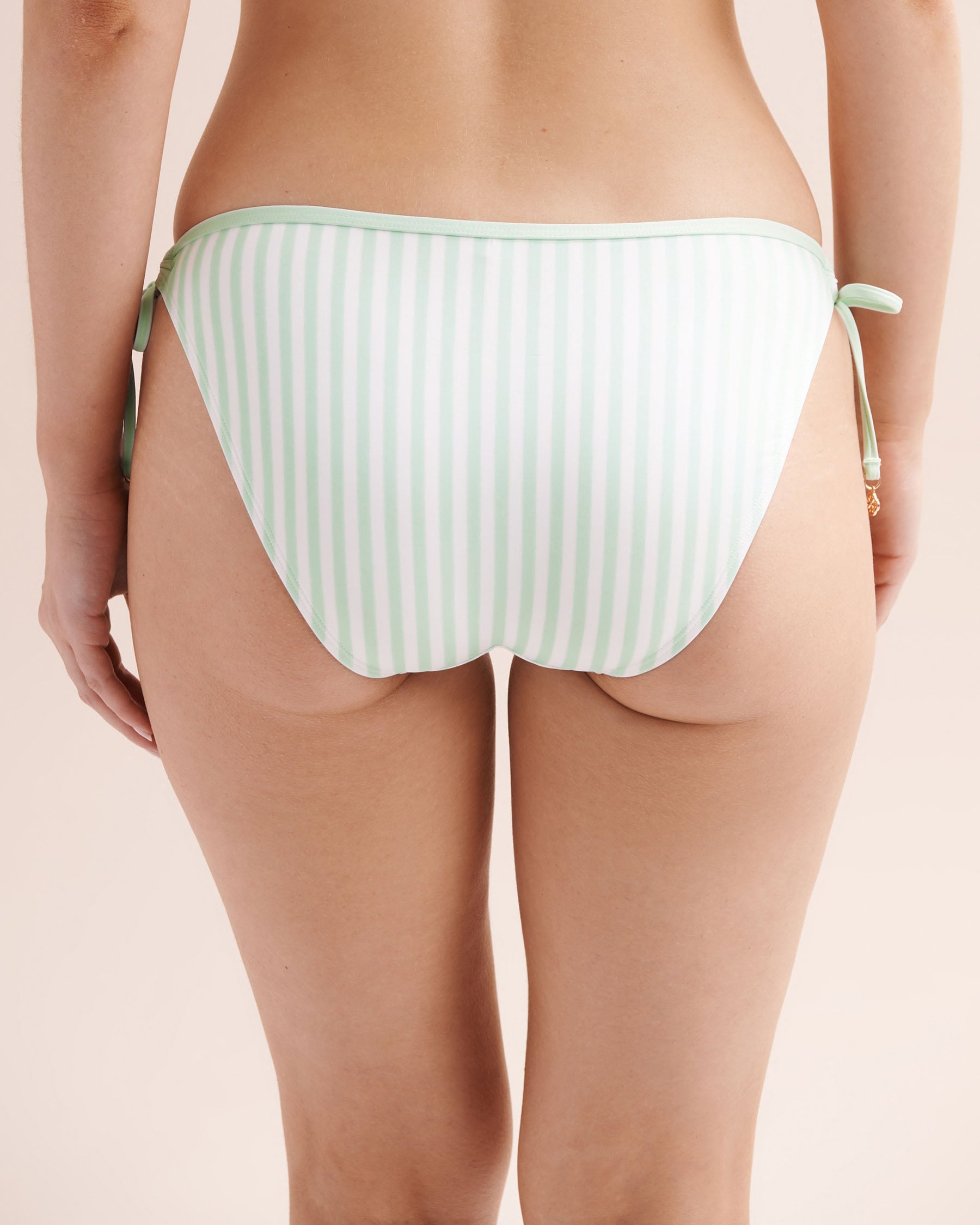 TURQUOISE COUTURE Striped Low-Rise Side Tie Bikini Bottom Blue 01300626 - View4
