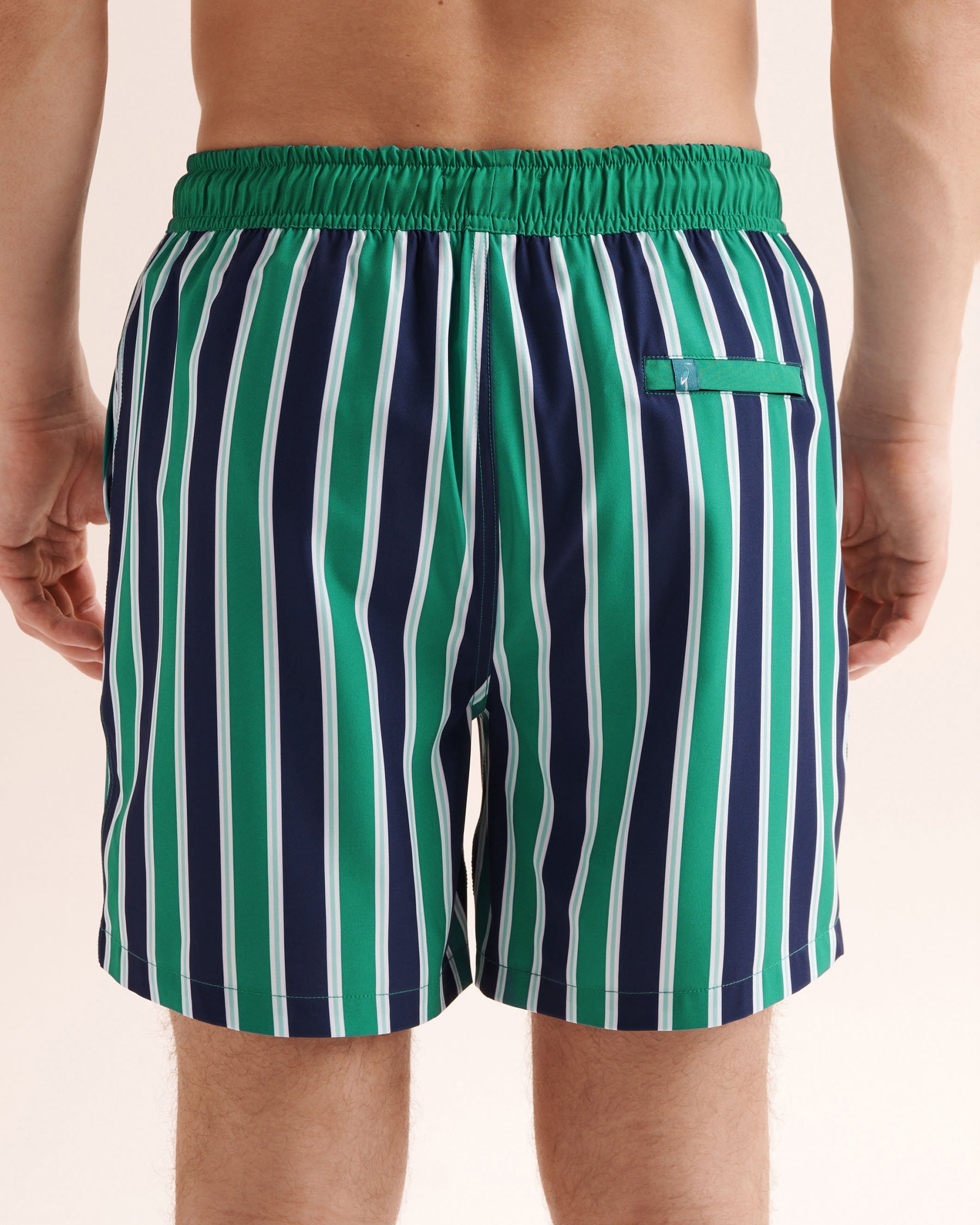 SHORELINE SEVEN Maillot volley 6'' avec doublure de compression à rayures Vert 03100086 - View6