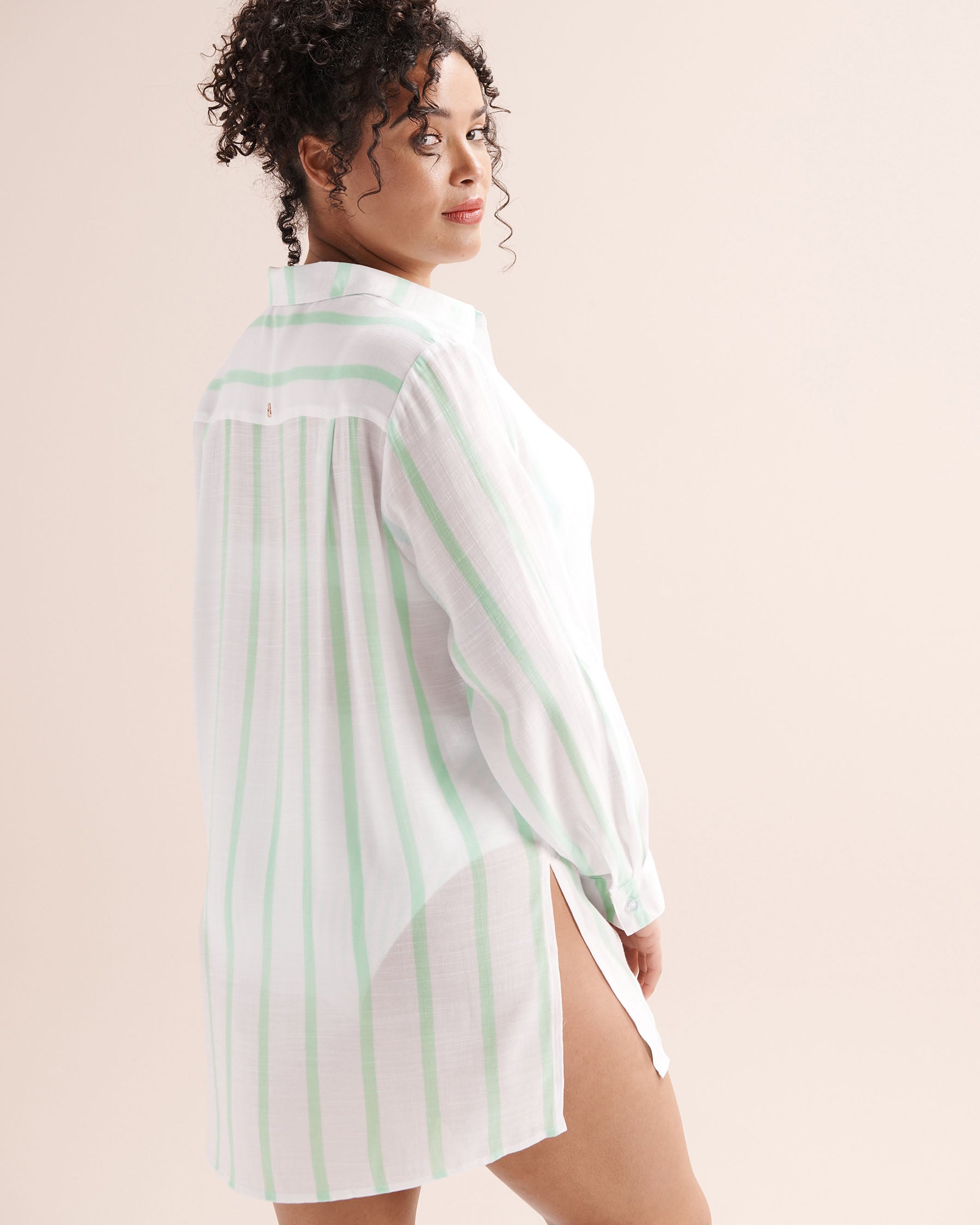 TURQUOISE COUTURE Striped Long Sleeves Shirt Blue 02100053 - View5