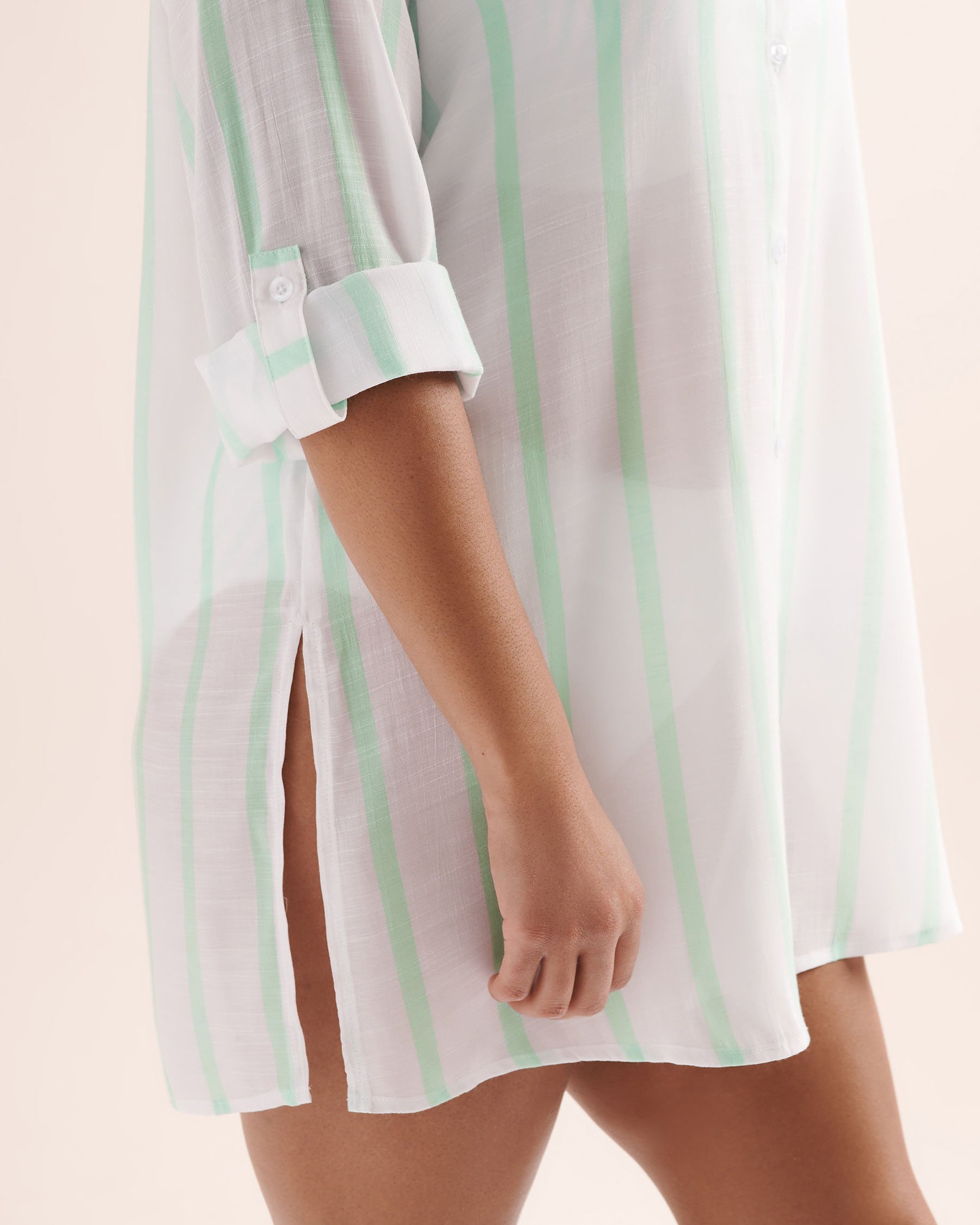 TURQUOISE COUTURE Striped Long Sleeves Shirt Blue 02100053 - View6
