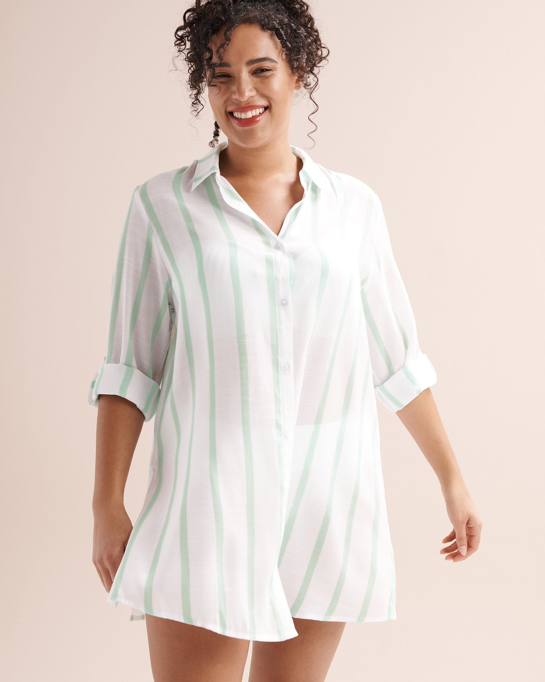 TURQUOISE COUTURE Striped Long Sleeves Shirt Blue 02100053 - View7
