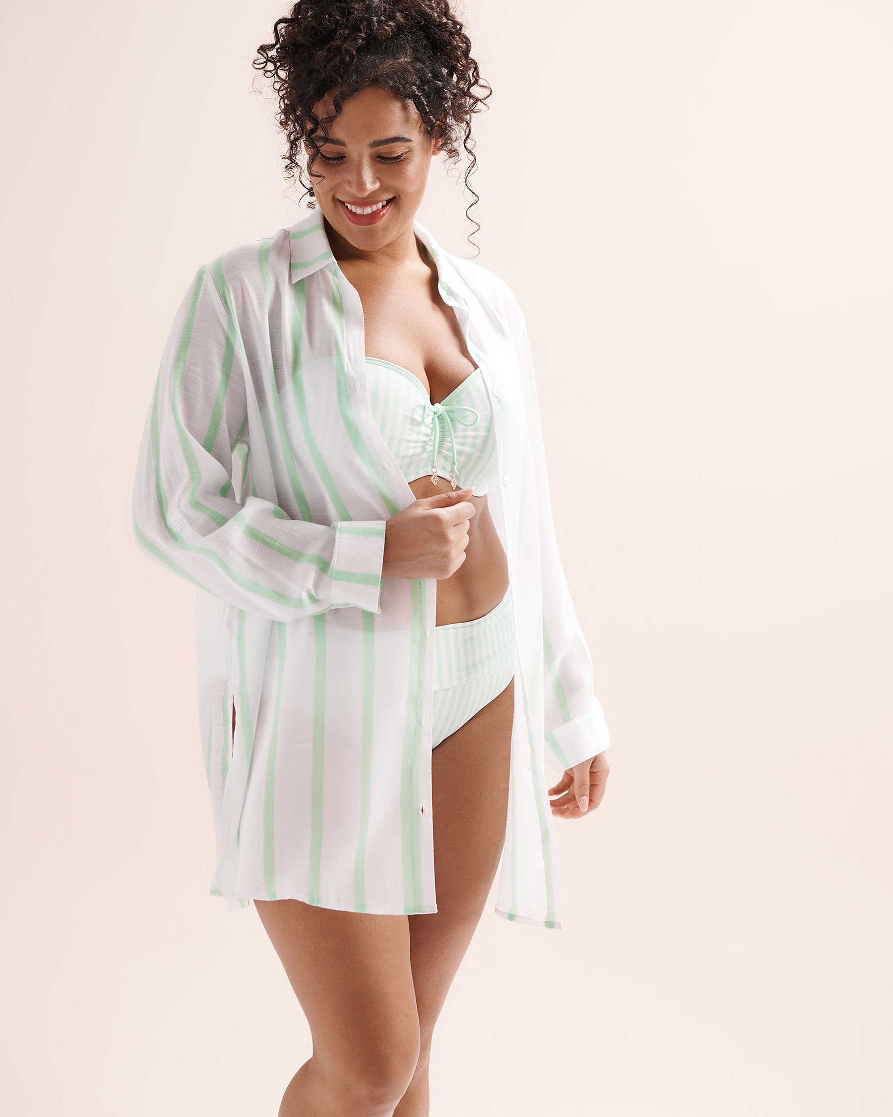 TURQUOISE COUTURE Striped Long Sleeves Shirt Blue 02100053 - View8