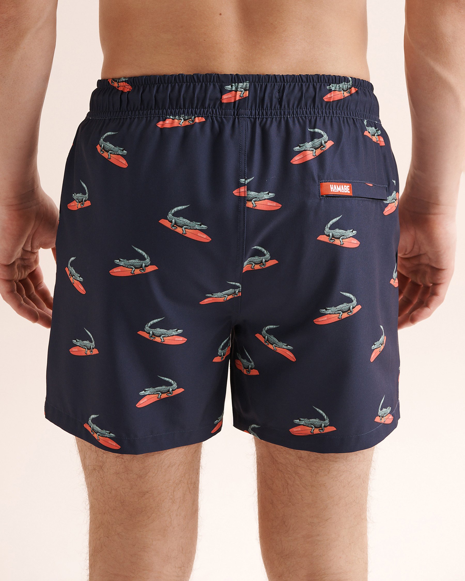 HAMABE Maillot volley 4.5'' avec doublure confort au motif crocodile Bleu maritime 03100088 - View6