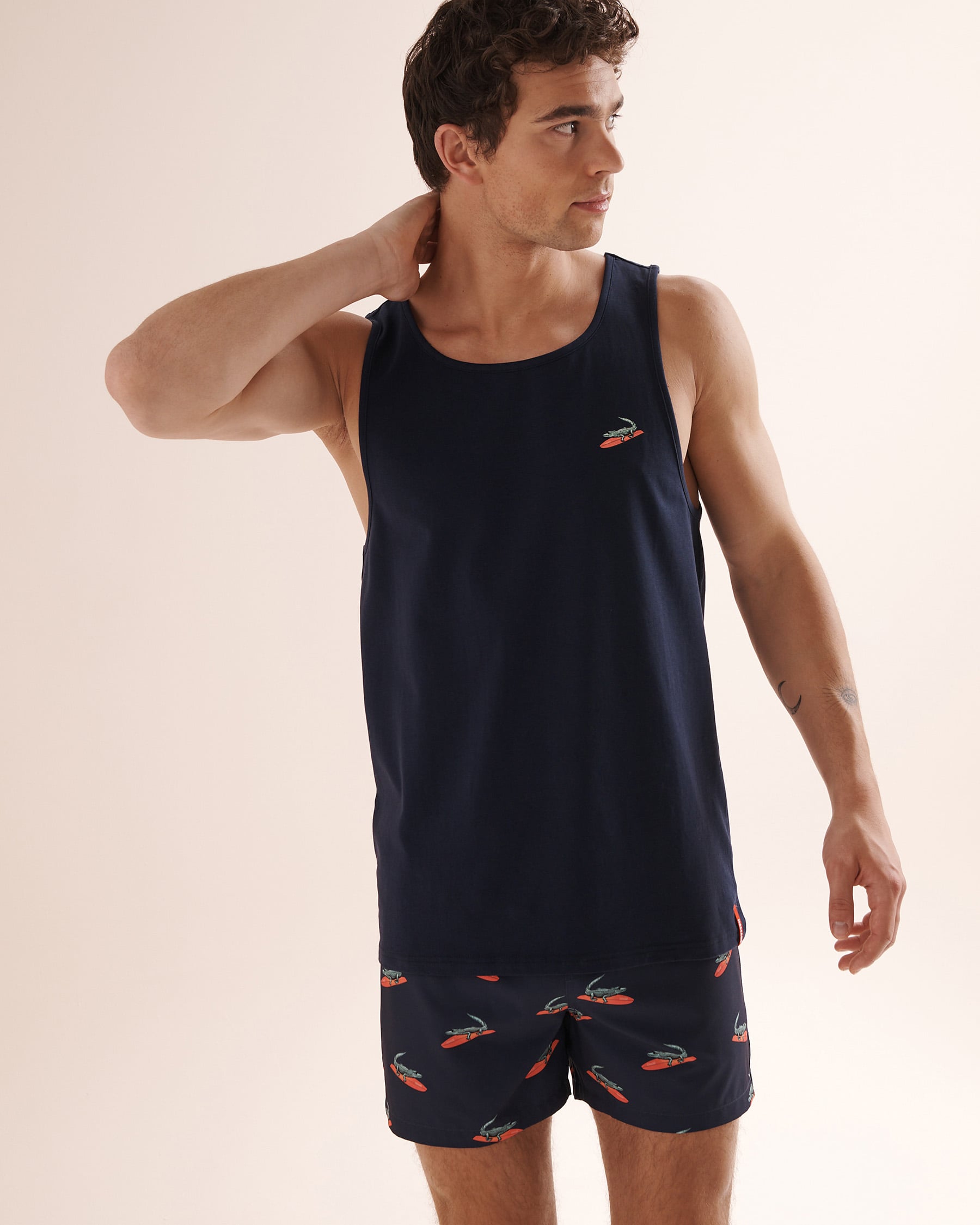 HAMABE Camisole crocrodile Bleu maritime 04100073 - View3