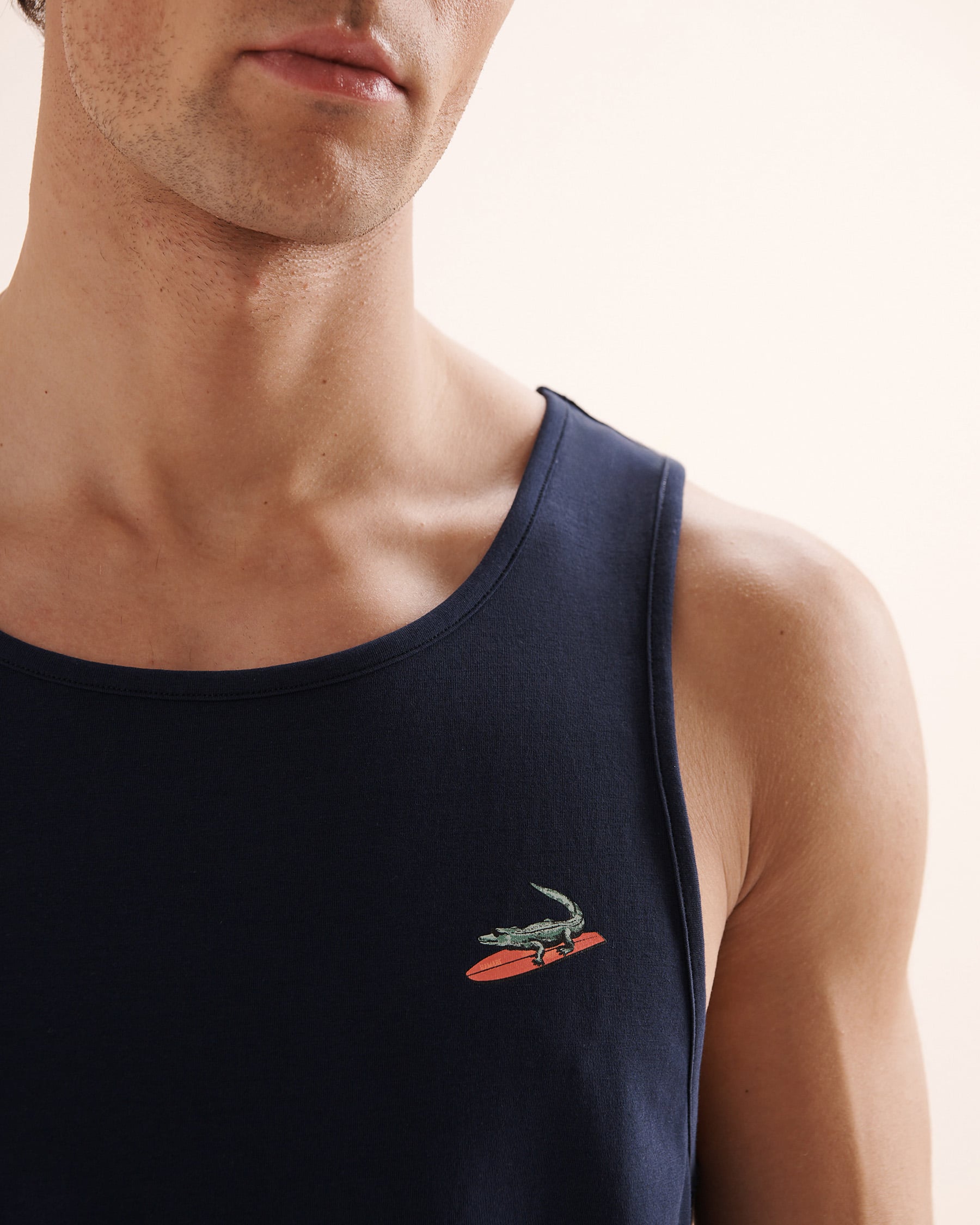 HAMABE Camisole crocrodile Bleu maritime 04100073 - View5