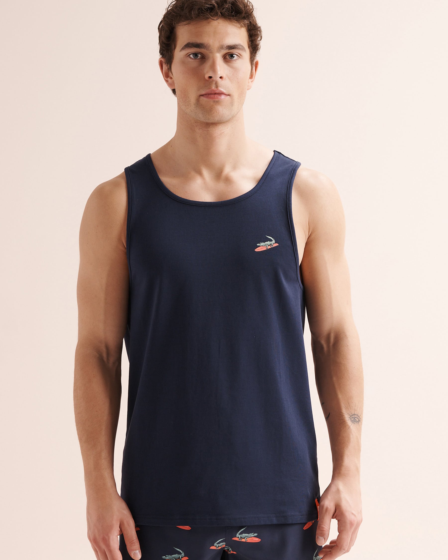 HAMABE Camisole crocrodile Bleu maritime 04100073 - View6
