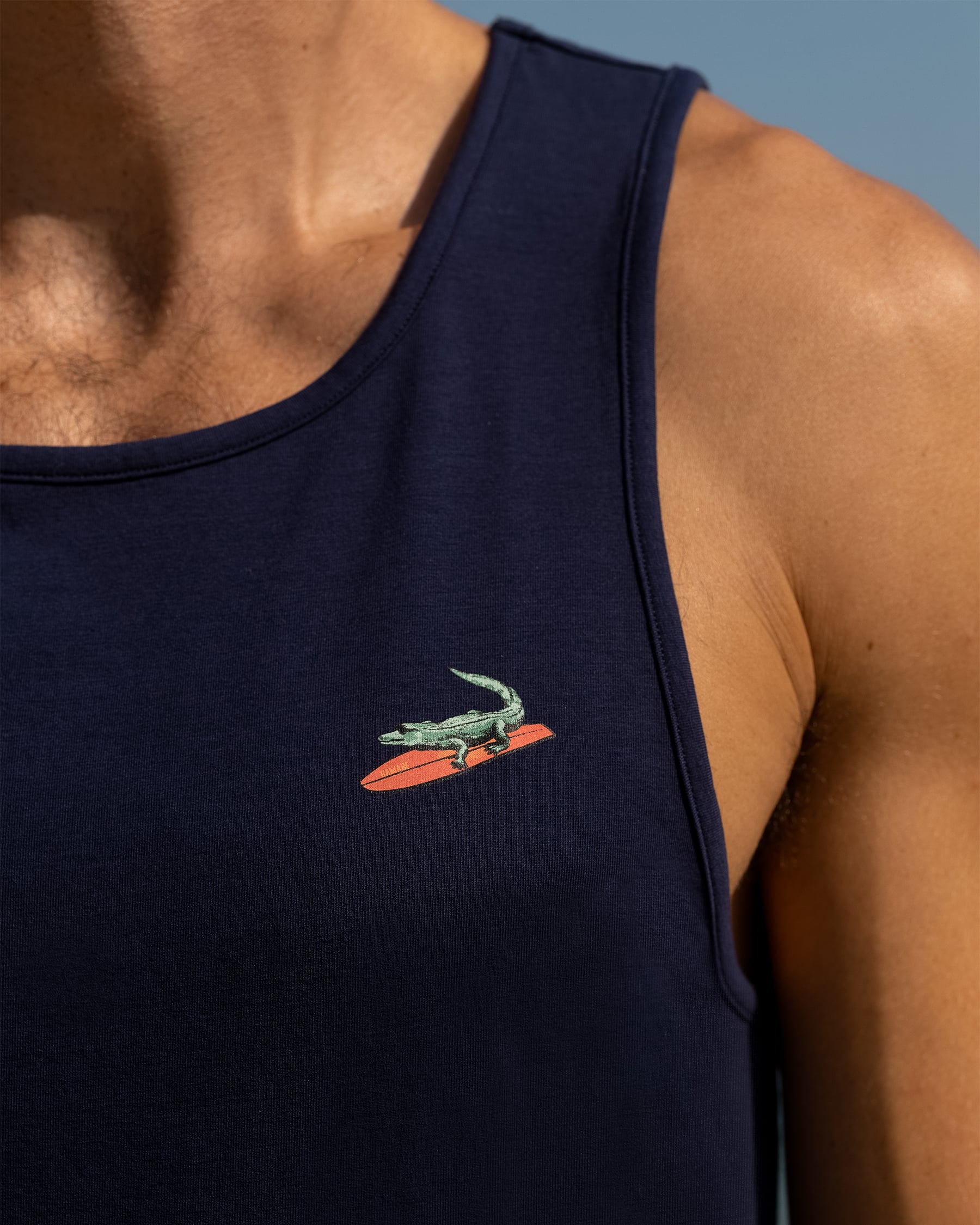 HAMABE Camisole crocrodile Bleu maritime 04100073 - View2