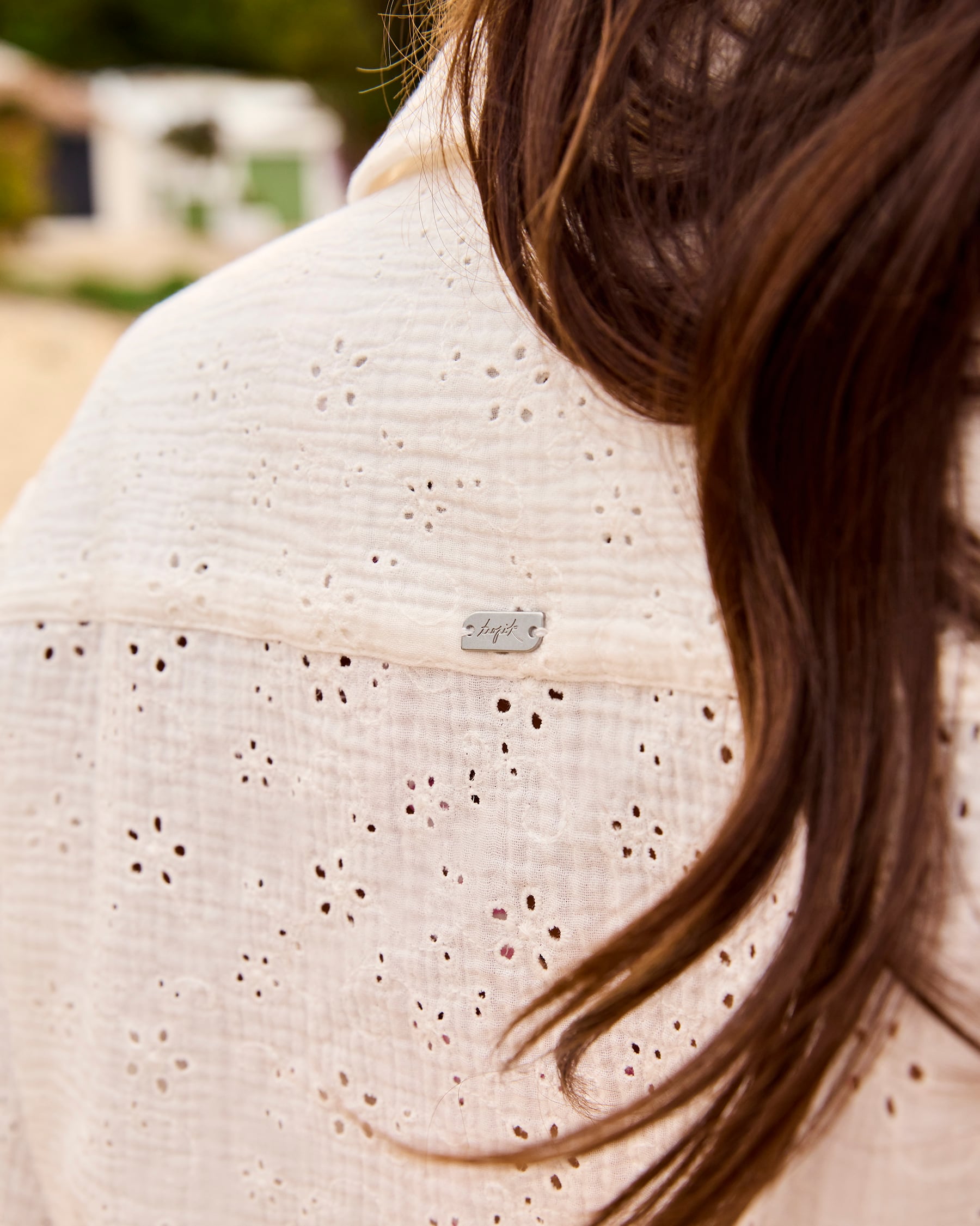 TROPIK Eyelet Bubbles Wrinkle Shirt White 02100054 - View4