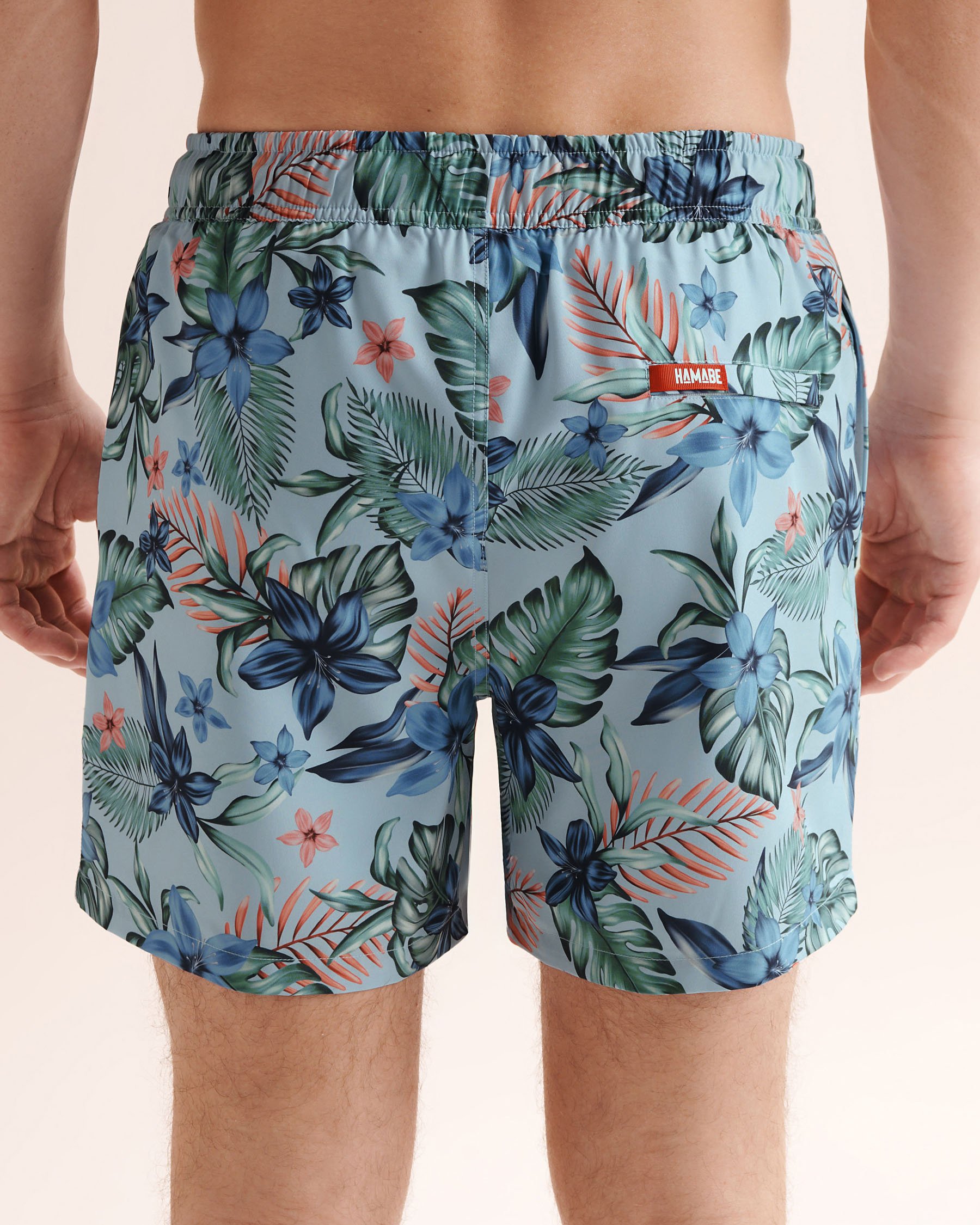HAMABE Foliage Compressive Liner 5'' Volley Swimsuit Blue 03100089 - View2