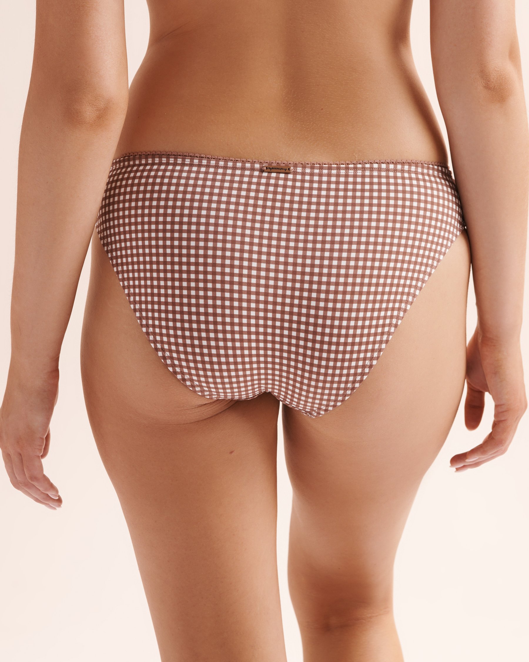 MY BIKINI STORY Plaid Low-Rise Bikini Bottom Nutmeg Brown 01300635 - View4