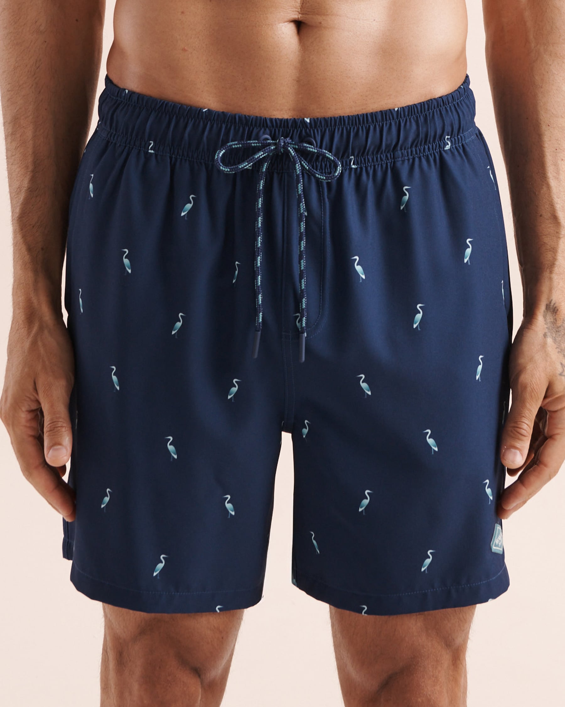 SHORELINE SEVEN Birds Signature Compressive Liner 6'' Volley Swimsuit Blue 03100094 - View1