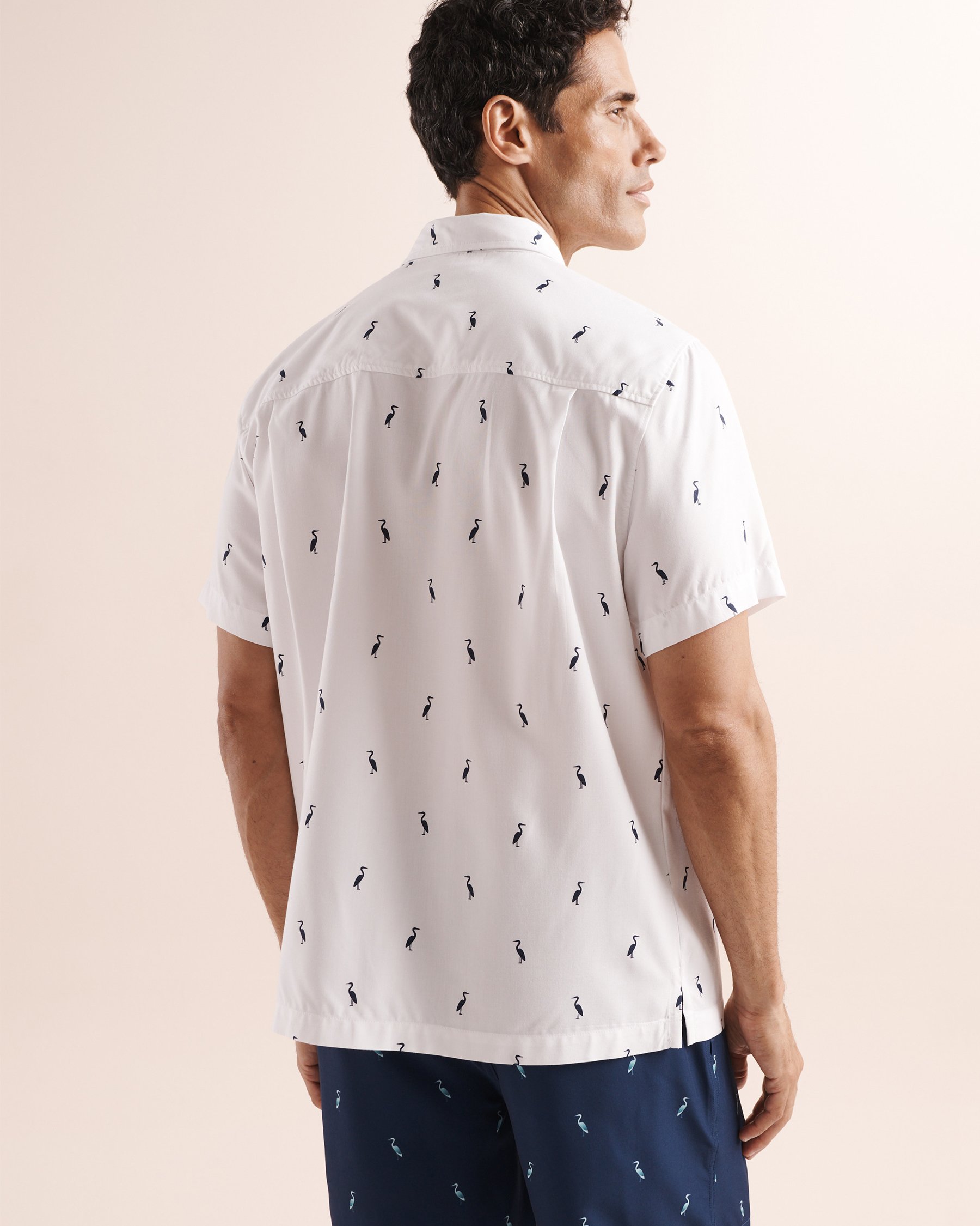 SHORELINE SEVEN Chemise à motif oiseaux signature Blanc 04100081 - View2