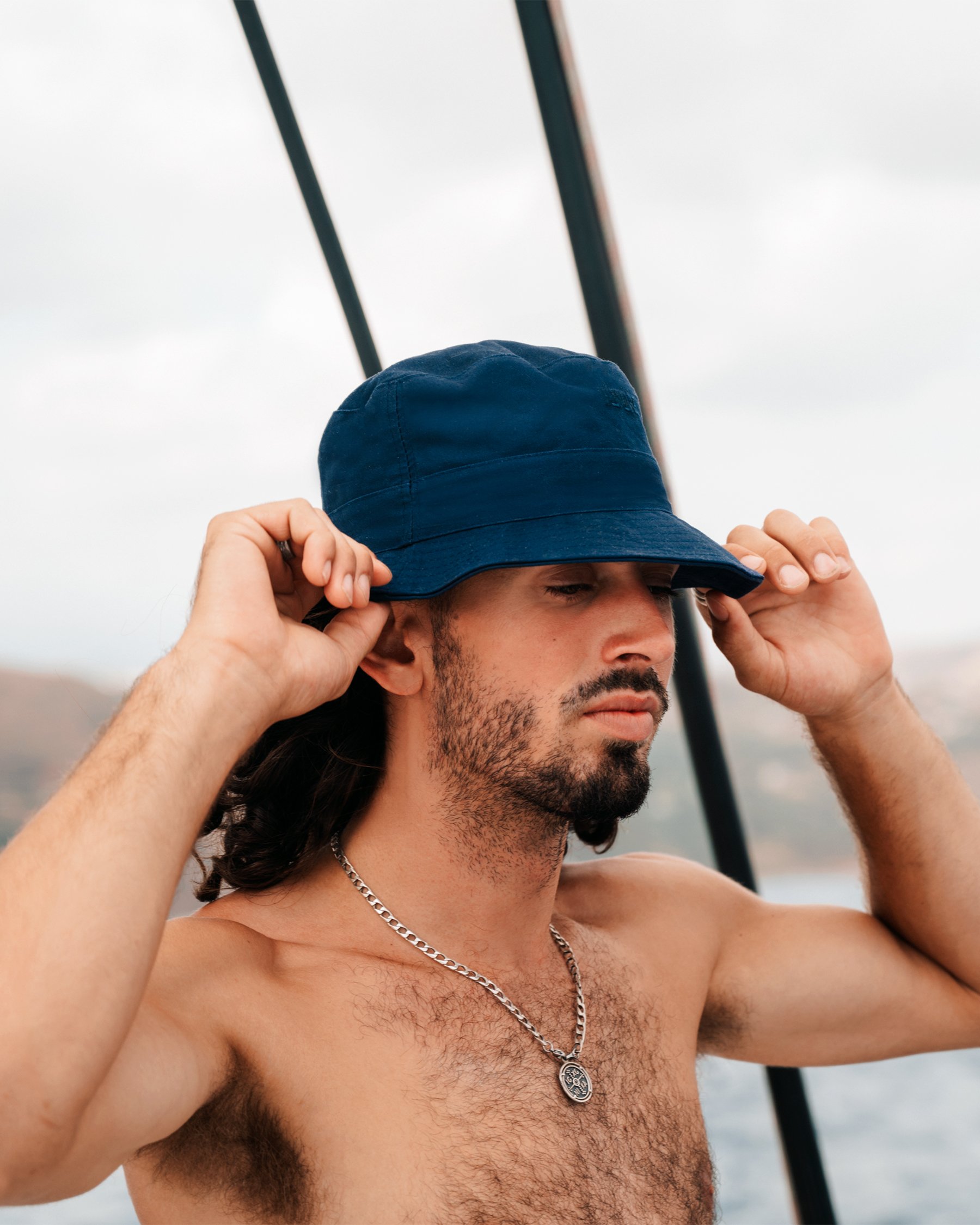 HAMABE Bucket Hat Maritime Blue 04300001 - View1